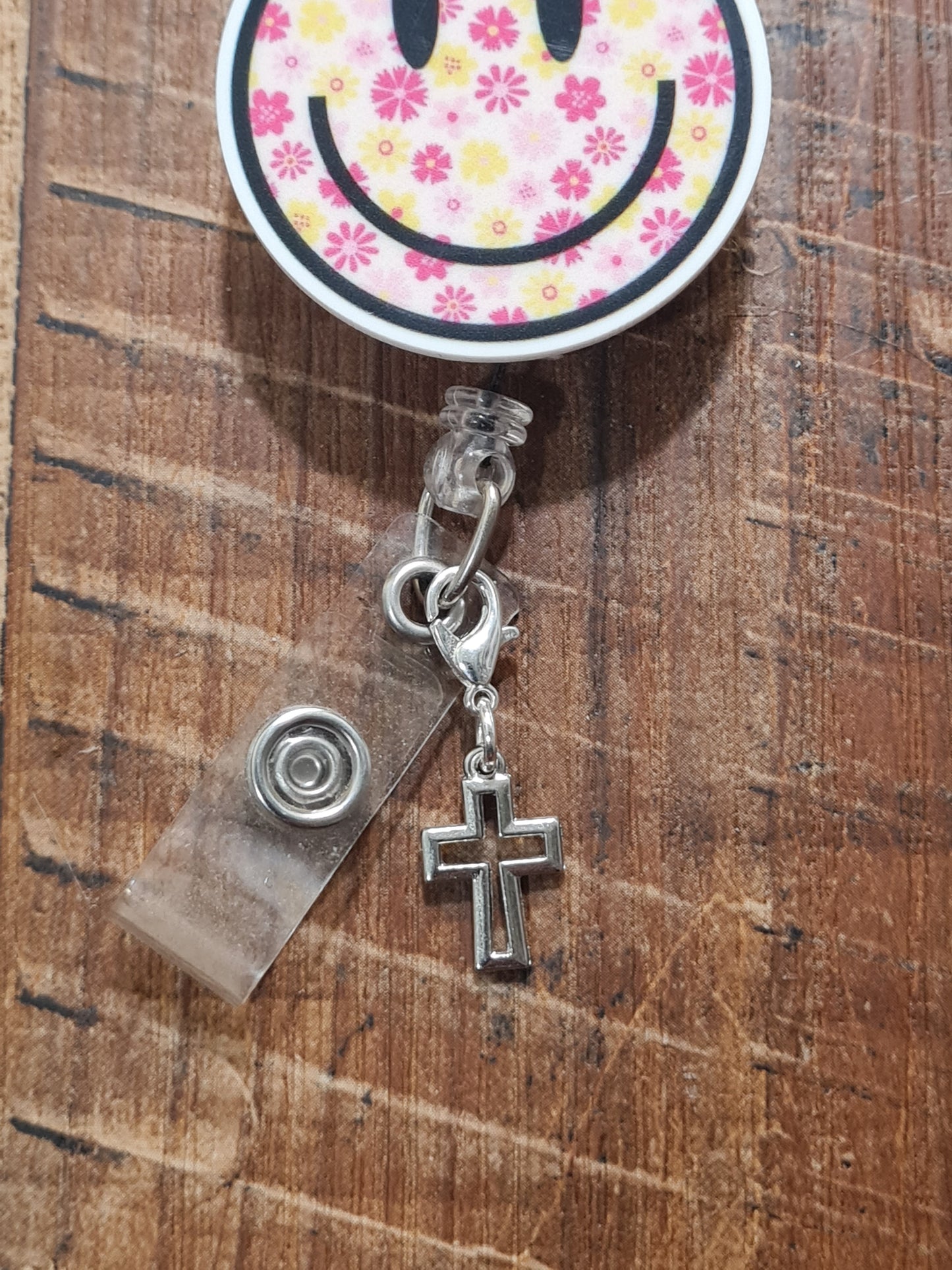 Cross ~ ID Badge Reel Charm ~ Custom Made Charm ~ Badge Buddy ~ Badge Accessories ~ Work Badge Charm ~ ID Badge Charm~ Christian Badge Charm