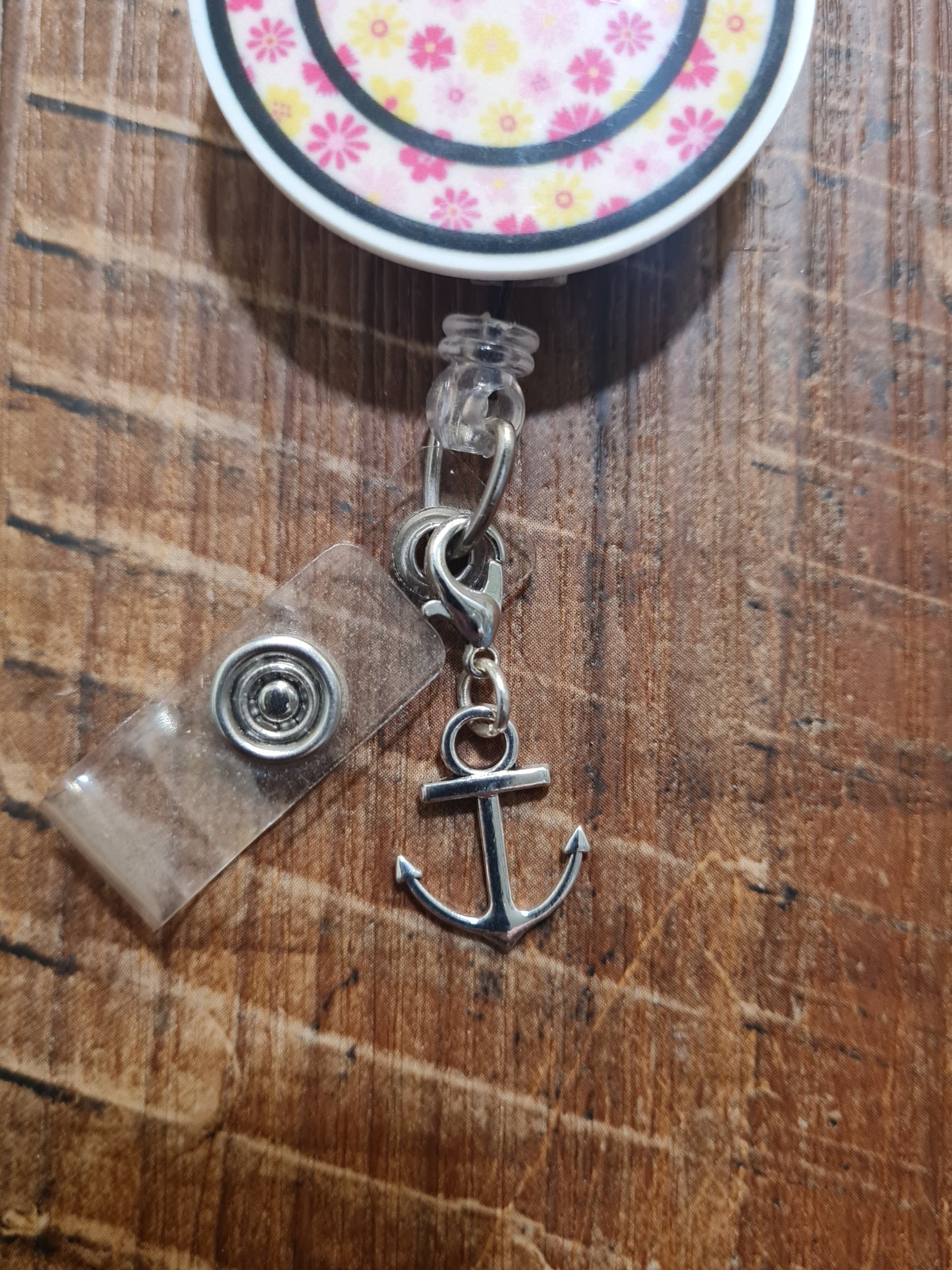 Anchor ~ ID Badge Reel Charm ~ Custom Made Charms ~ Badge Buddy ~ Badge Accessories ` Nautical Anchor ID Badge Reel Charm - Silver Ship Anchor Lanyard Flair for Navy, Coast Guard, and Cruise Staff