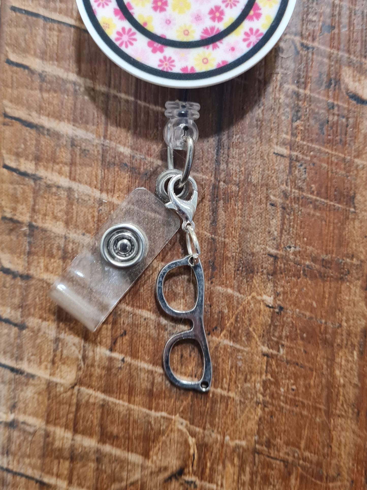 Eyeglasses ~ ID Badge Reel Charm ~ Custom Made Charms ~ Badge Buddy ~ Badge Accessories