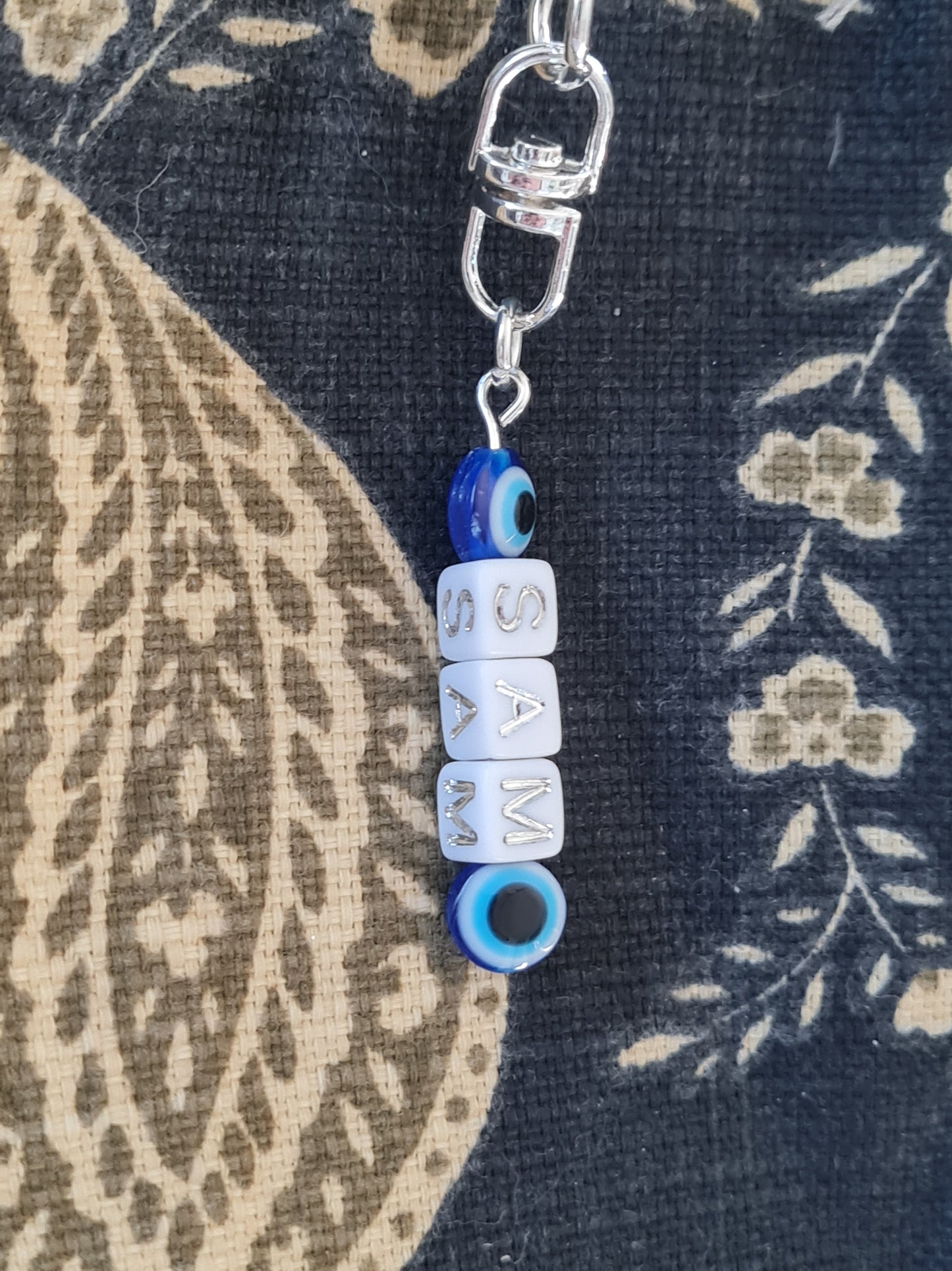 Evil Eye Custom Name Bag Charm - Personalized Keychain for School Backpacks and Handbags - Trendy Bag Accessory (Copy)