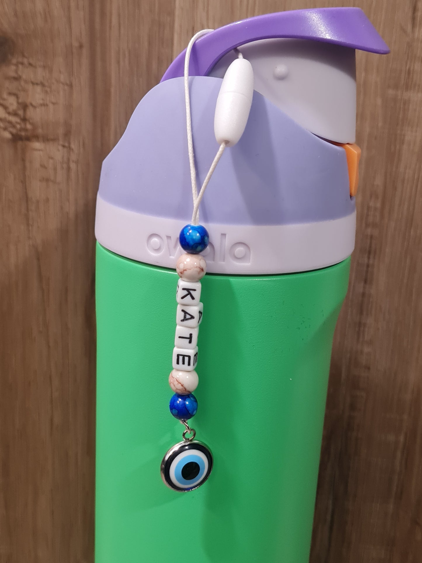 Personalized Evil Eye Owala Bottle Charm - Custom Name Tag Accessory for Owala and Stanley Water Bottles