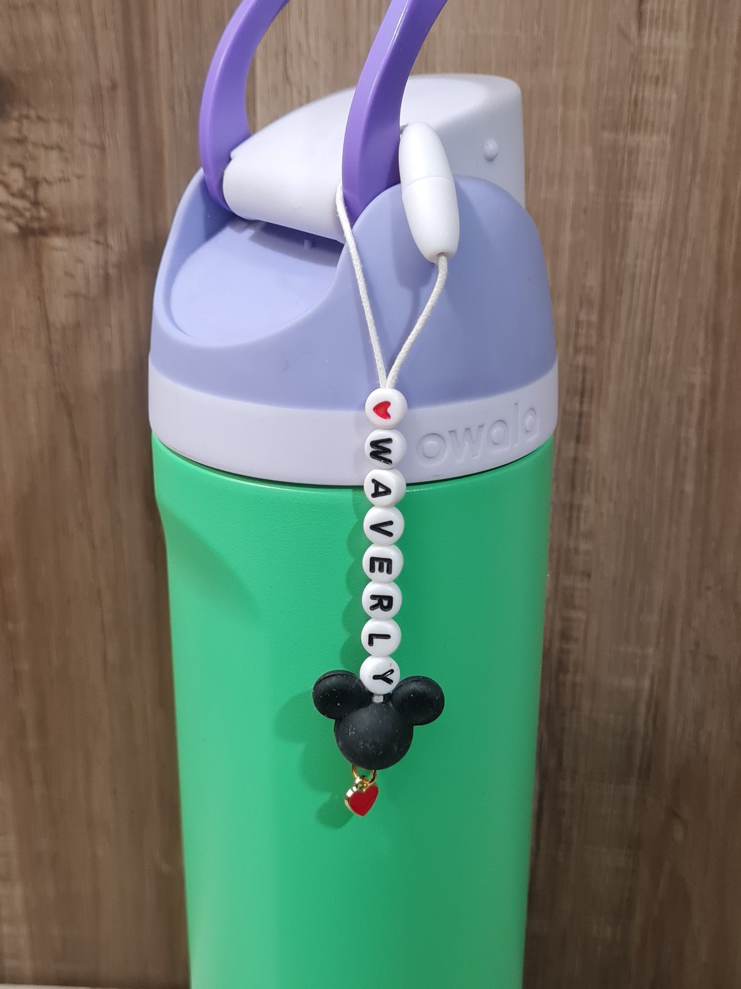 Personalized Mickey Owala Bottle Charm - Custom Name Tag Accessory for Owala and Stanley Water Bottles