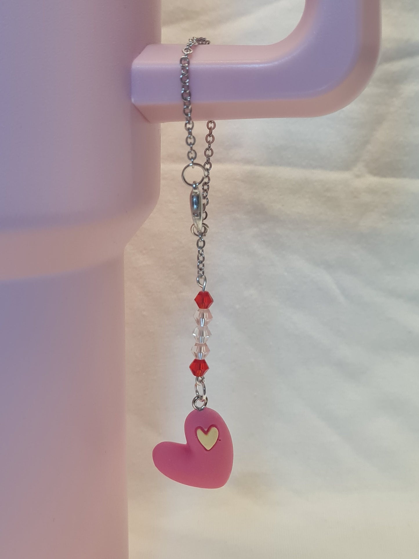 Valentine's Day Tumbler Charm ~ Stanley Cup Charm ~ Custom Made Charms ~ Heart Charm ~ Cup Accessory