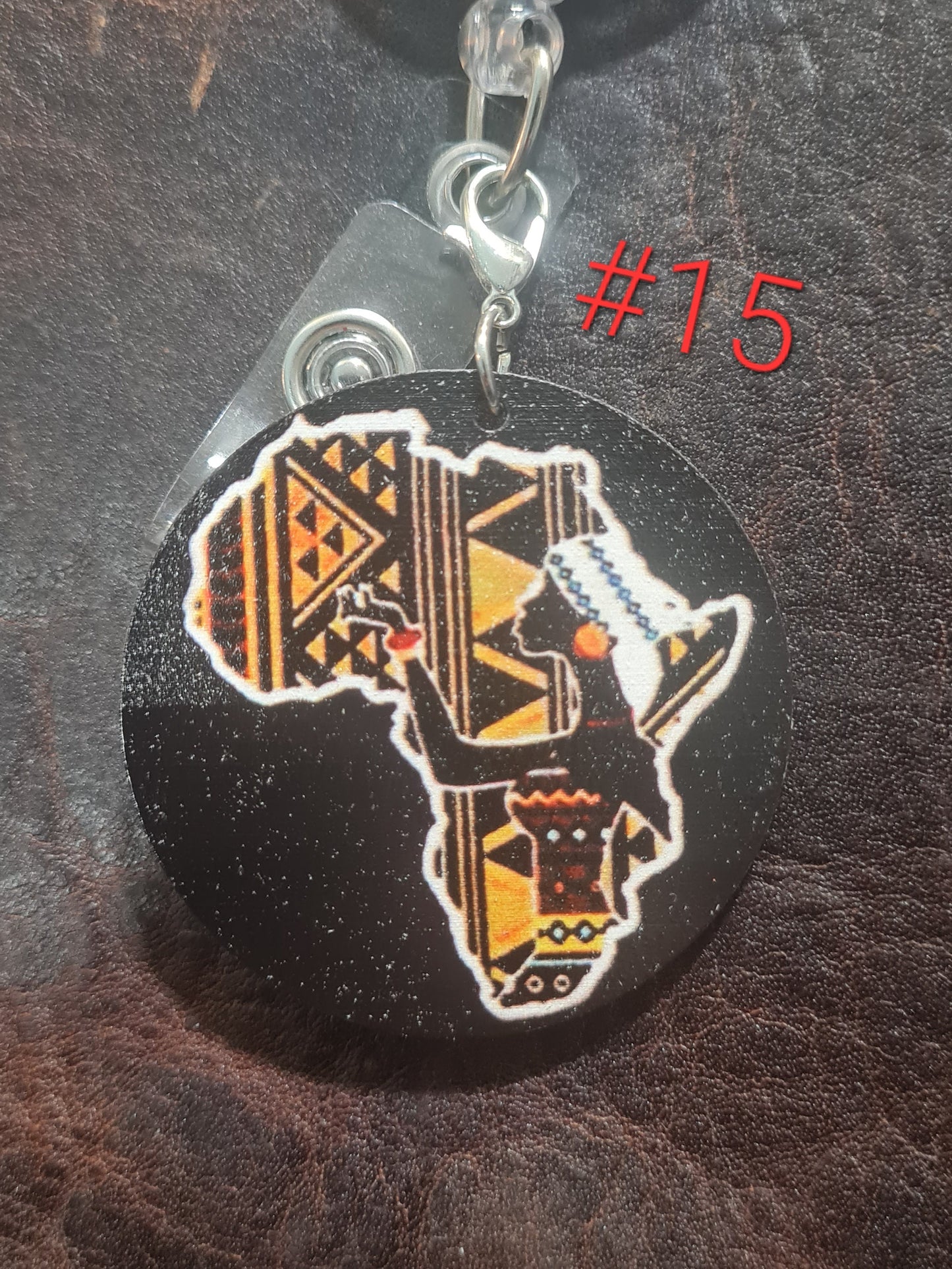 Africa Theme ~ ID Badge Reel Charm ~ Custom Made Charms ~ Black Girl Fly ~ Black History Month ~Melanin~African Badge~Afro Queen~Black Queen
