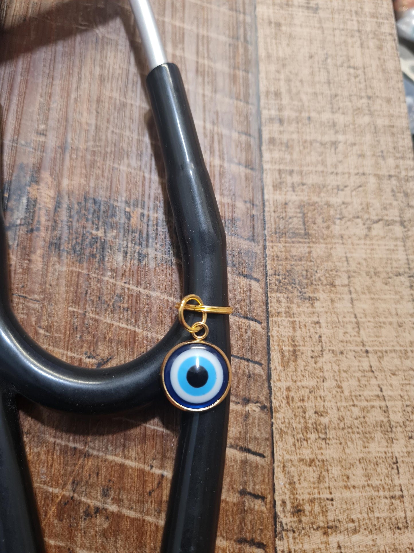 Evil Eye ~ Stethoscope Charm ~ RN Charm ~ Medical Stethoscope Charm ~ Physician Charm ~ Stethoscope Tag ~ OT ~ RT ~ Evil Eye Charm