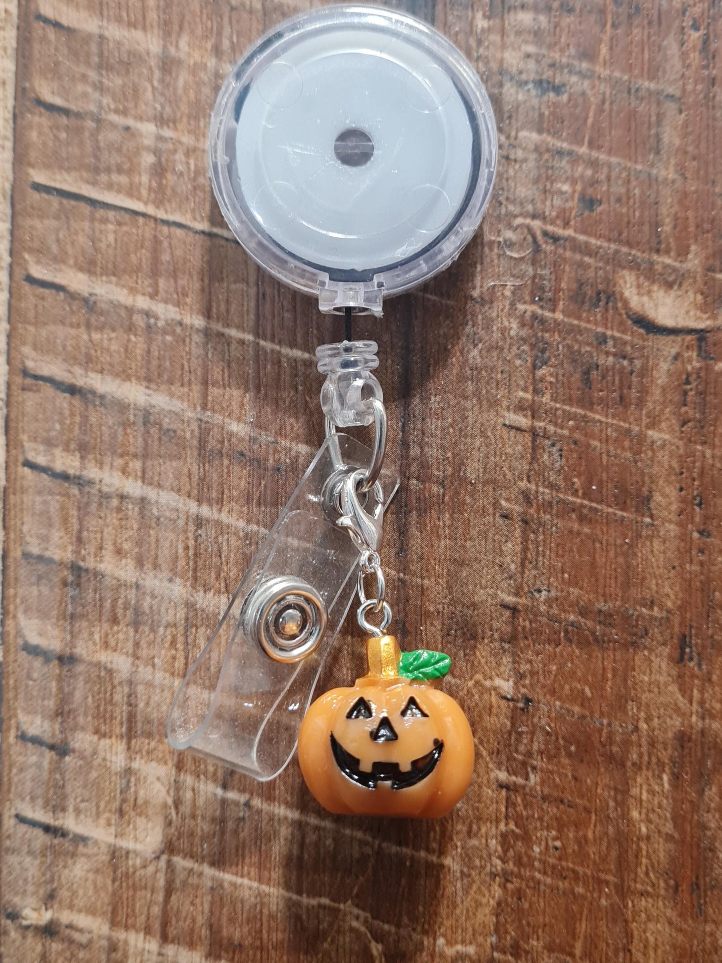 Pumpkin ~ ID Badge Reel Charm ~ Custom Made Charms ~ Badge Buddy ~ Badge Accessories ~ Pumpkin ID Badge Charm ~ Jack O'Lantern Charm