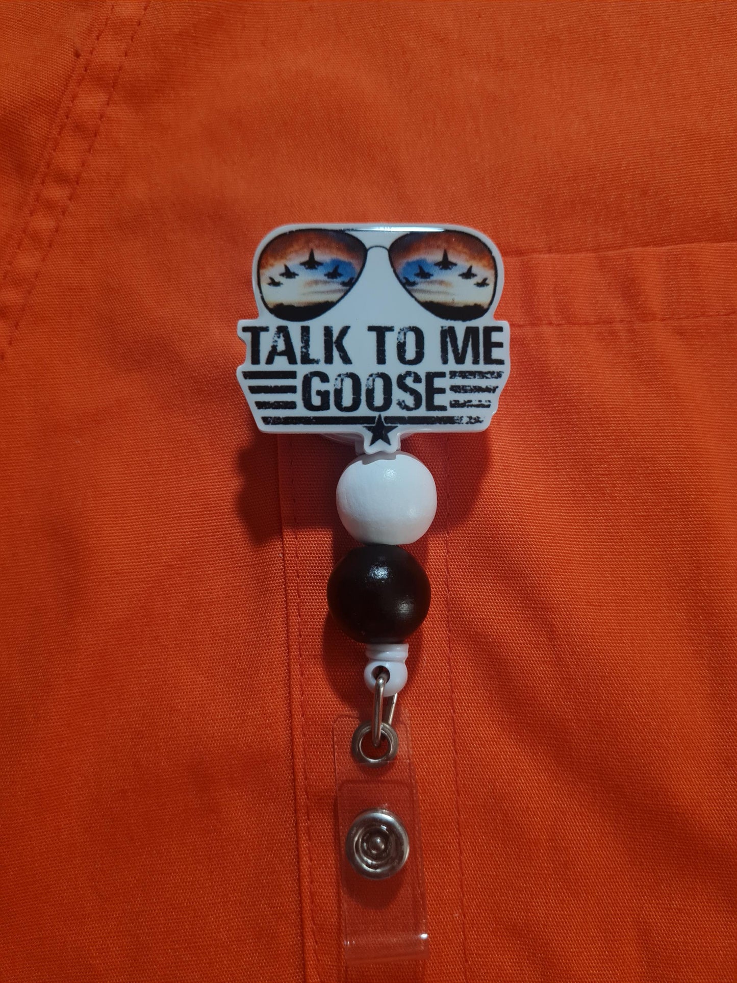 Goose Retractable ID Badge Reel - Aviation Themed Office Accessory for Flight Nurses, Pilots, and Military - Fun Wingman Gift