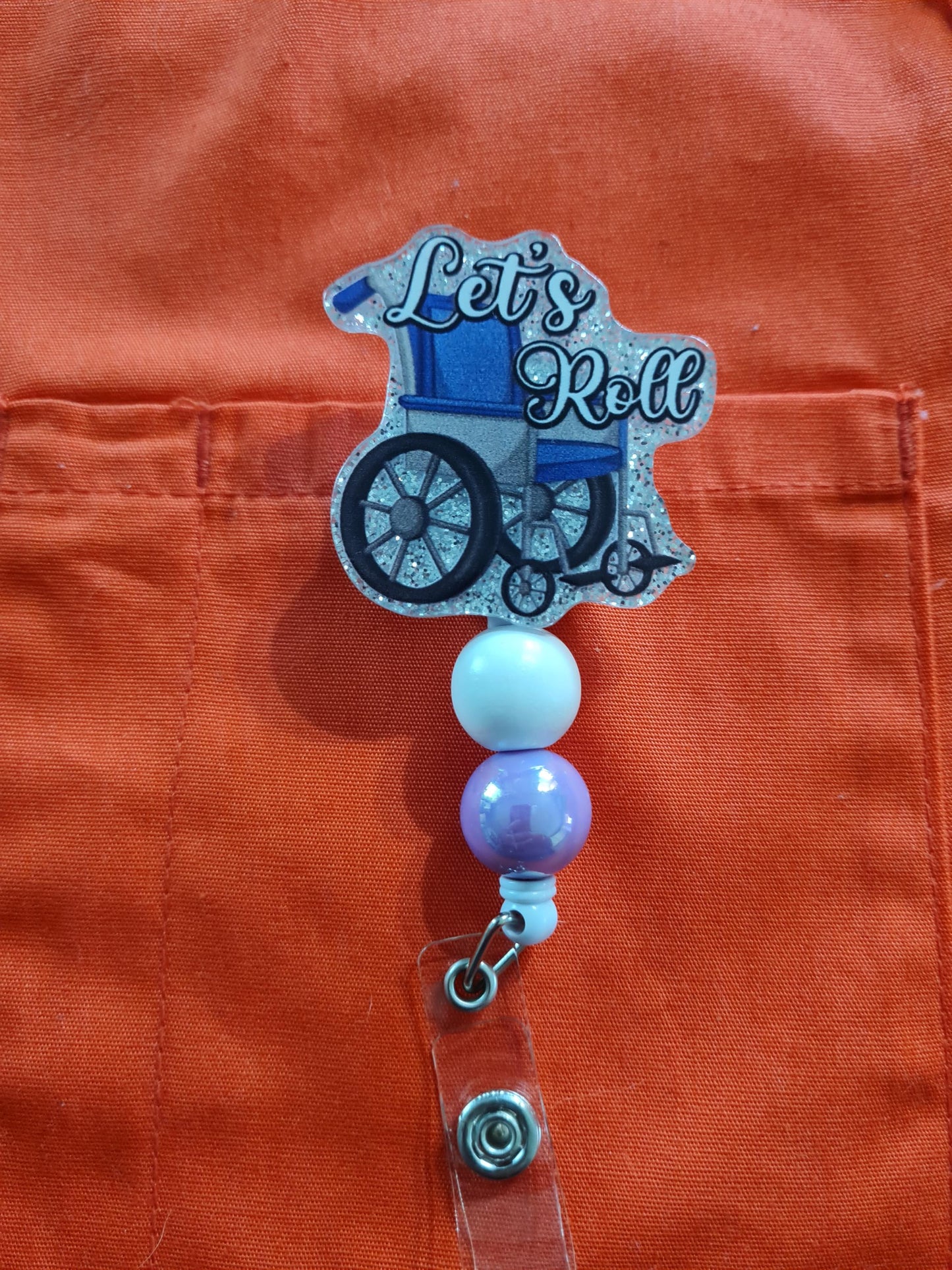 Let's Roll Badge Reel ~ ID Badge Reel ~ Transport Badge Reel ~ Work Badge~ Medical Badge Reel~ RN Badge Reel ~ Nurse Badge Reel ~ CNA Badge