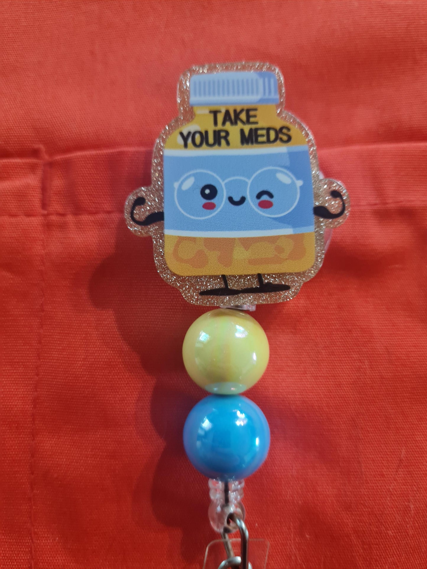 Take Your Meds Badge Reel ~ ID Badge Reel ~ Health Care Badge Reel ~ Medical Badge Reel~ Nurse Badge Reel ~ RN Badge Reel