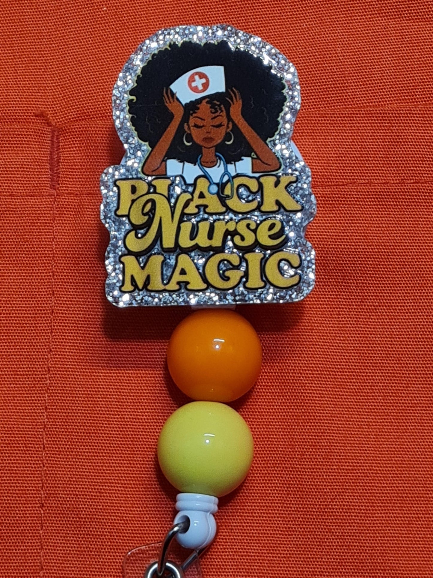 Black Nurse Magic Badge Reel ~ RN Badge Reel ~ Health Care Badge Reel~ Medical Badge Reel ~ Nurse Badge Reel ~ Registered Nurse Reel