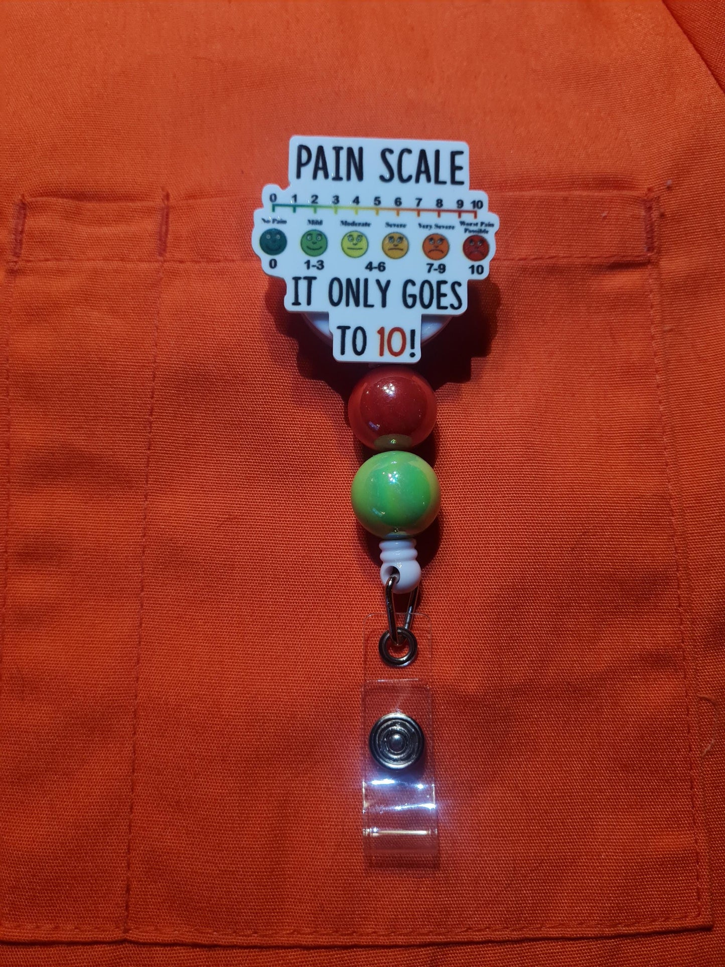 Pain Scale Badge Reel ~ Health Care Badge Reel ~ Medical Badge Reel ~ Scale of 1 to 10 Badge Reel ~ RN Badge Reel ~ Pain Management Badge