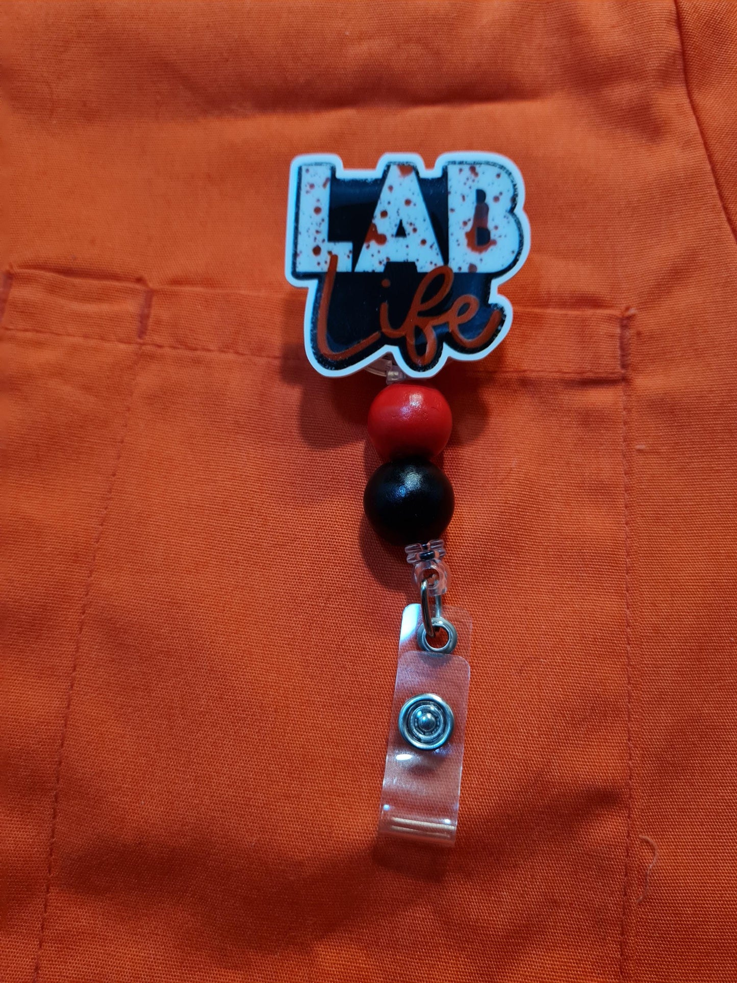 Lab Life Badge Reel ~ ID Badge Reel ~ Health Care Badge Reel ~ Medical Badge Reel~ Lab Rat Badge Reel ~ Blood Splatter Badge Reel