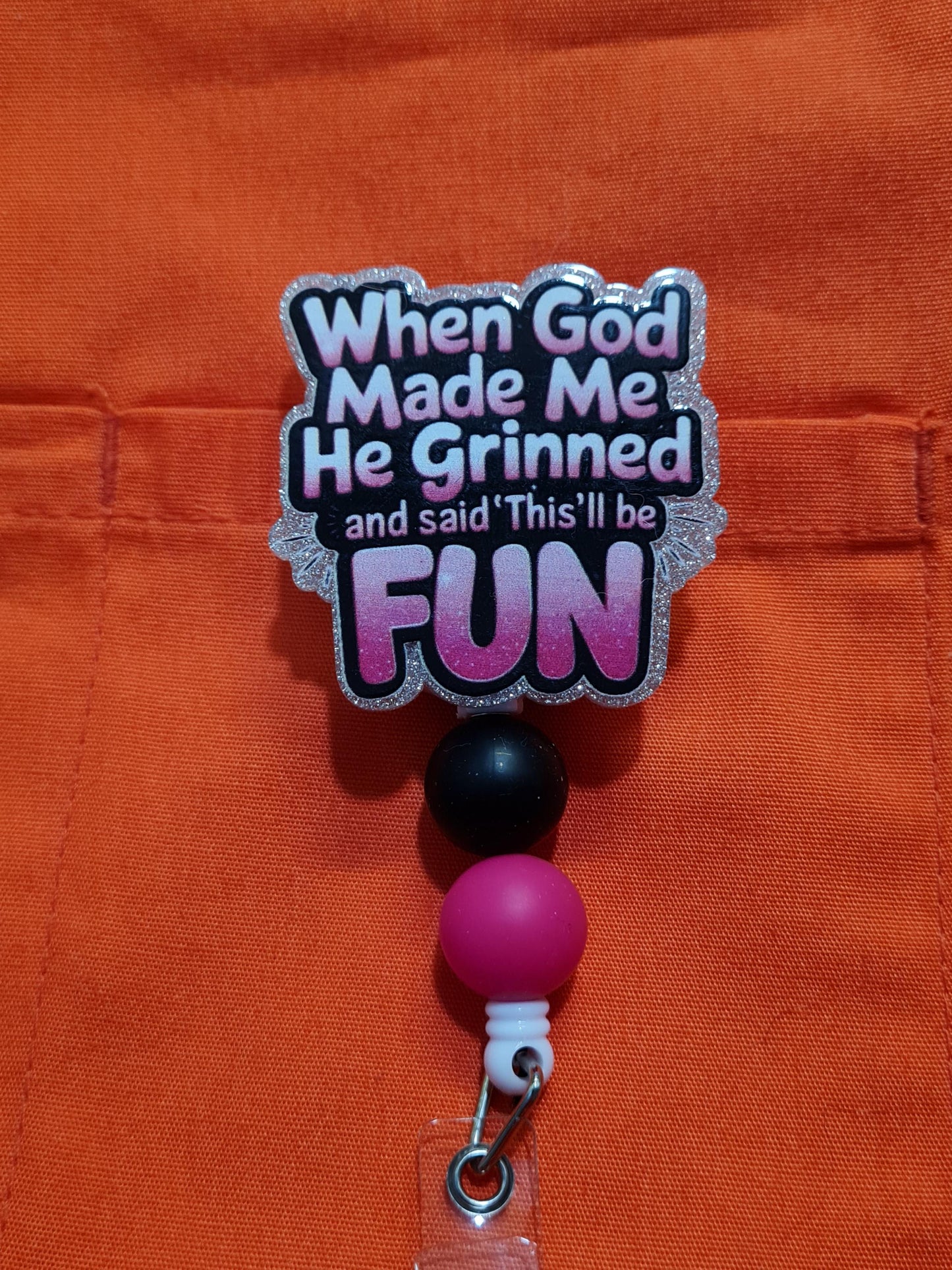 When God Made Me Badge Reel ~ ID Badge Reel ~Health Care Badge Reel ~ Medical Badge Reel ~ RN Badge Reel ~ Nurse Badge