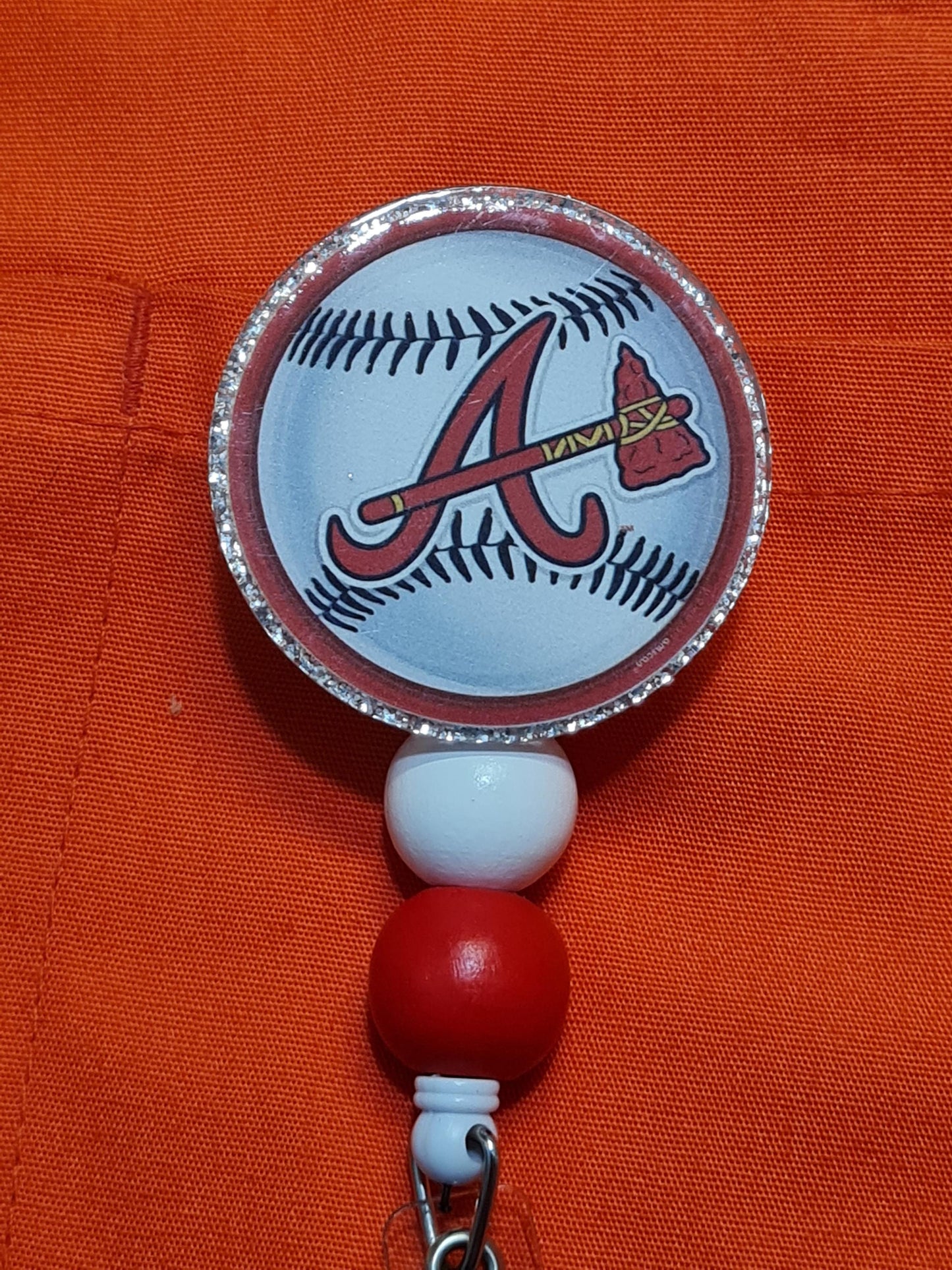 Braves Badge Reel ~ ID Badge Reel ~ Health Care Badge Reel ~ Medical Badge Reel ~ Atlanta Braves Badge Reel ~ Atlanta Baseball Badge Reel