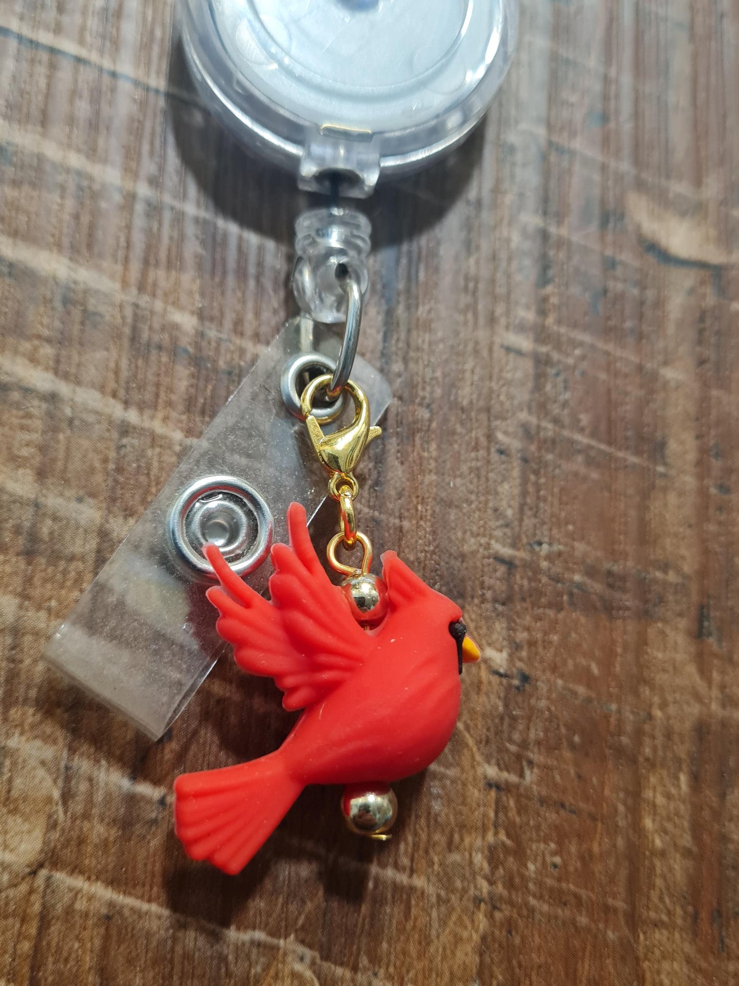 Cardinal ~ ID Badge Reel Charm ~ Custom Made Charms ~ Work Badge Charm ~ Signs from Heaven ~ Memory Cardinal Charm ~ Badge Charm