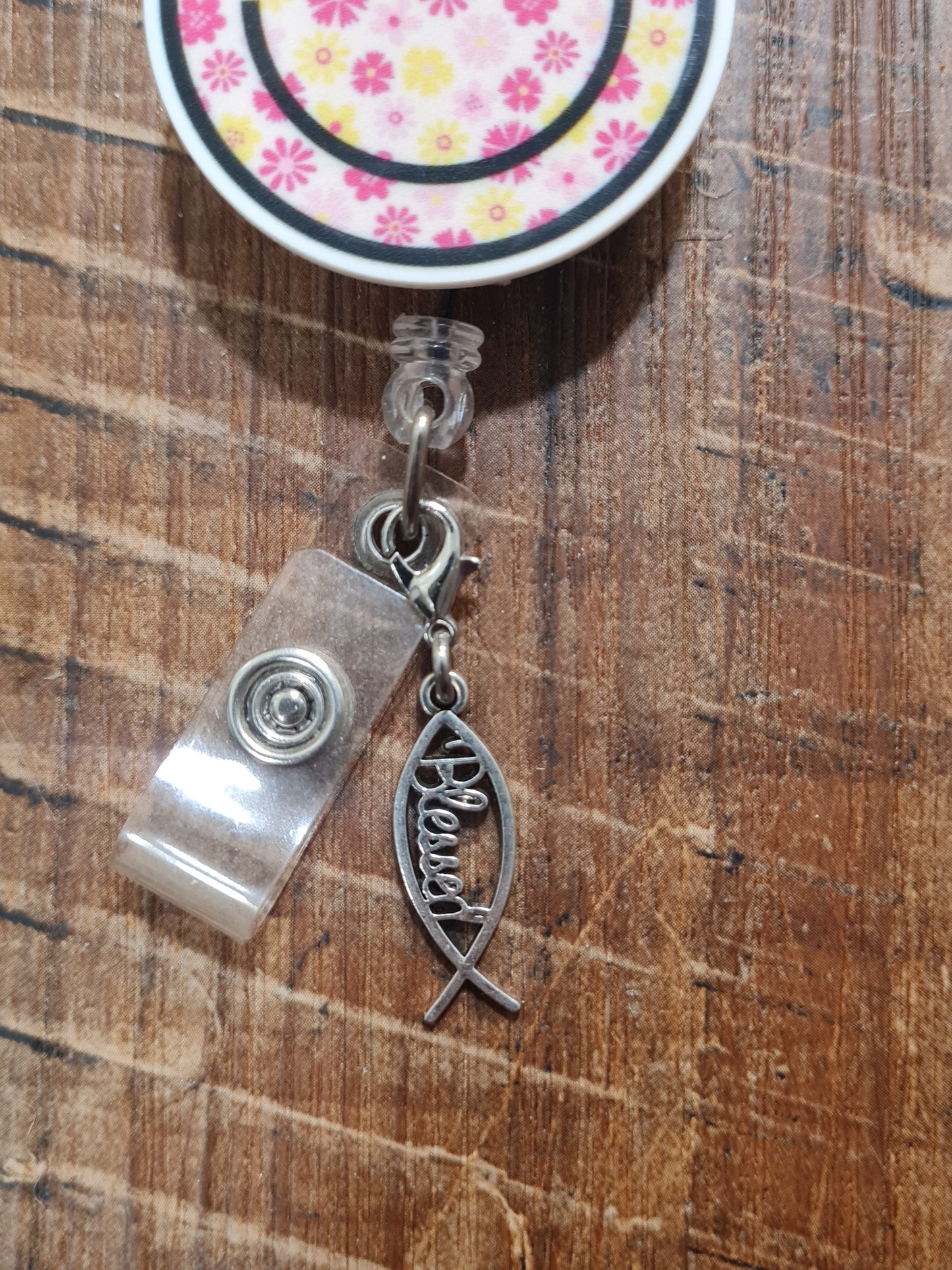 Christian Charm ~ Blessed Charm ~ ID Badge Reel Charm ~ Custom Made Charms ~ Badge Buddy ~ Badge Accessories ~ Blessed ~ Be Blessed