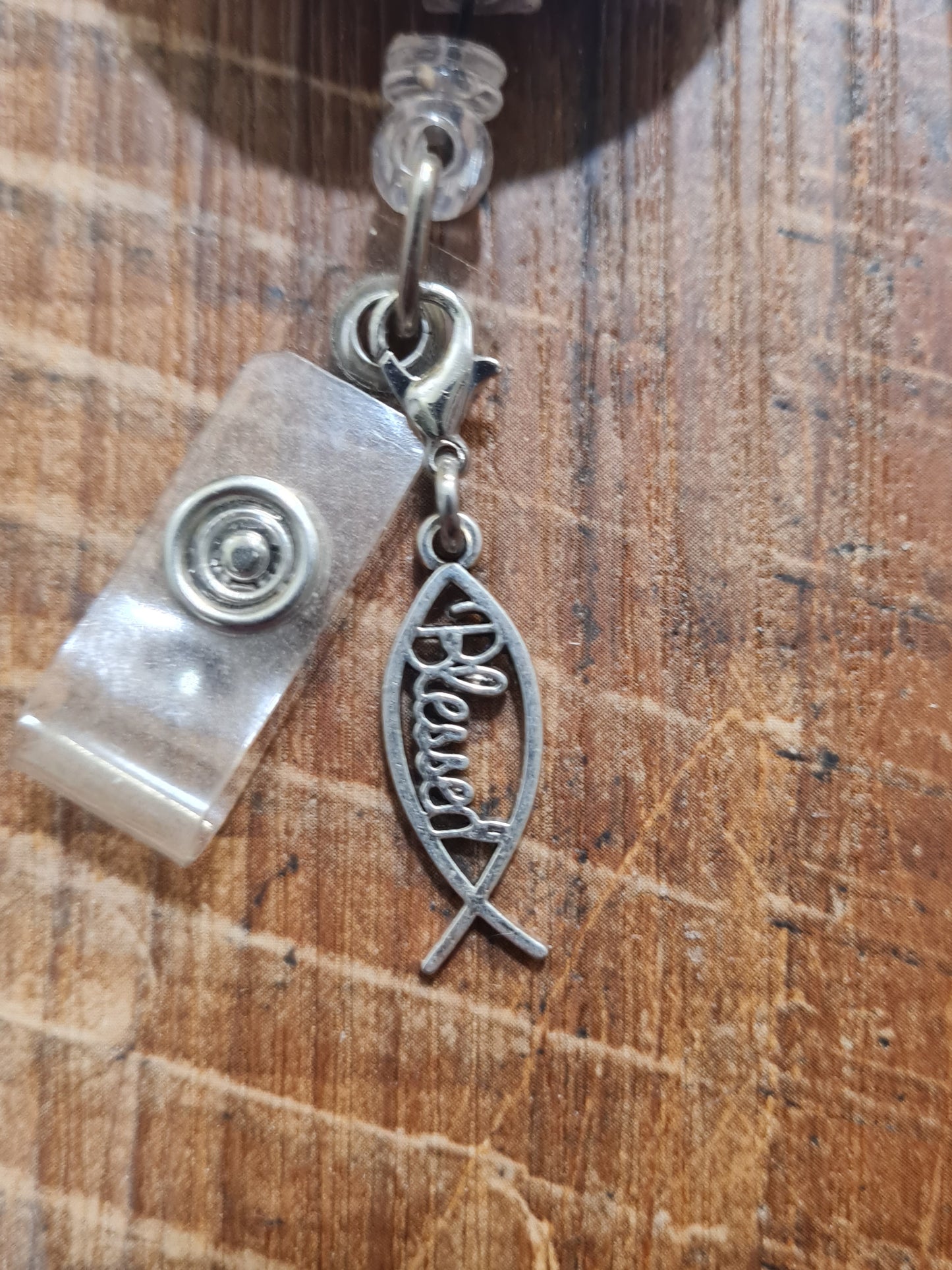 Christian Charm ~ Blessed Charm ~ ID Badge Reel Charm ~ Custom Made Charms ~ Badge Buddy ~ Badge Accessories ~ Blessed ~ Be Blessed