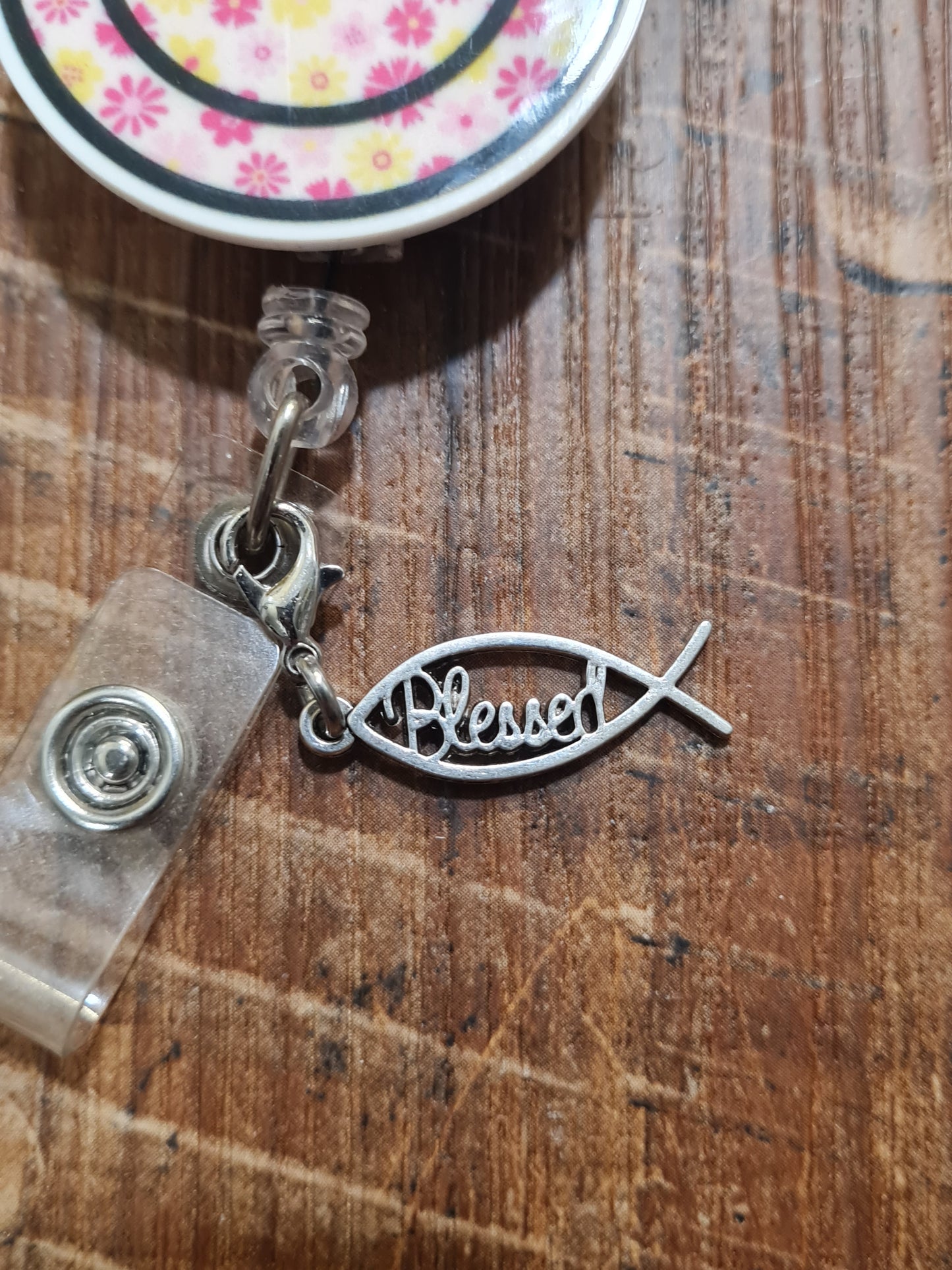 Christian Charm ~ Blessed Charm ~ ID Badge Reel Charm ~ Custom Made Charms ~ Badge Buddy ~ Badge Accessories ~ Blessed ~ Be Blessed