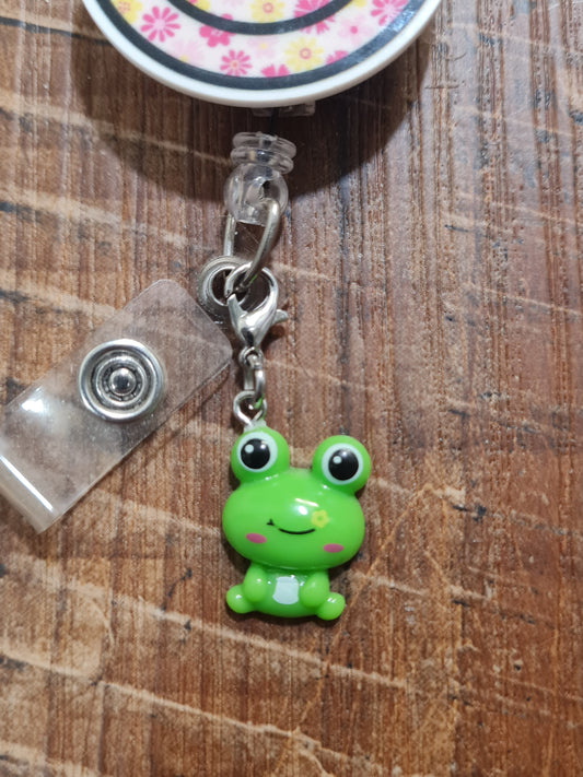 Frog ~ ID Badge Reel Charm ~ Custom Made Charms ~ Badge Buddy ~ Badge Accessories