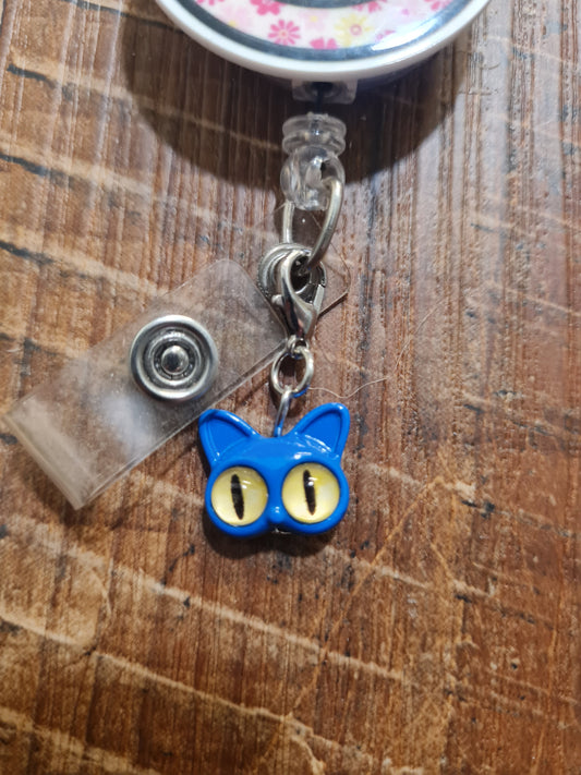 Cat Eyes~ ID Badge Reel Charm ~ Custom Made Charms ~ Badge Buddy ~ Badge Accessories ~ Big Eye Cat ID Badge Reel Charm - Cute Kitten Lanyard Flair for Nurses, Teachers, and Vet Techs ~ Cat Eyes
