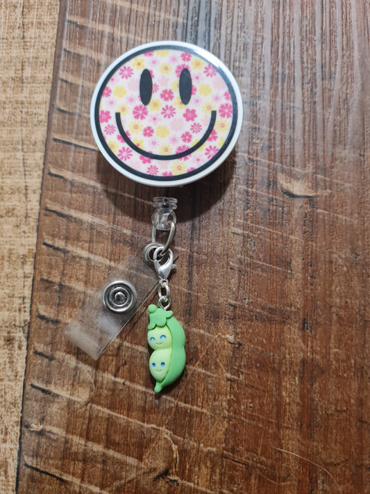 2 Peas In A Pod ~ ID Badge Reel Charm ~ Custom Made Charms ~ Badge Buddy ~ Badge Accessories ~ Peas ~ Twins ~ ID Badge Charm