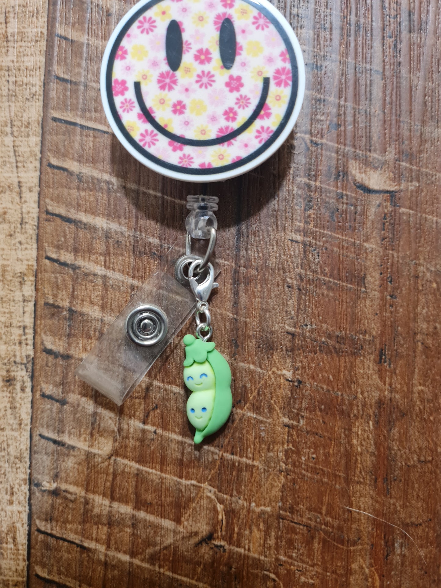 2 Peas In A Pod ~ ID Badge Reel Charm ~ Custom Made Charms ~ Badge Buddy ~ Badge Accessories ~ Peas ~ Twins ~ ID Badge Charm