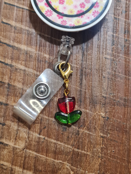 Tulip ~ ID Badge Reel Charm ~ Custom Made Charms ~ Gardener ~ Badge Buddy ~ Badge Accessories
