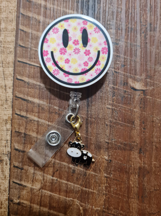 Cow ~ ID Badge Reel Charm ~ Custom Made Charms ~ Badge Buddy ~ Badge Accessories ~ Holstein Cow Charm ~ Milk Cow Charm ~ Badge Charm