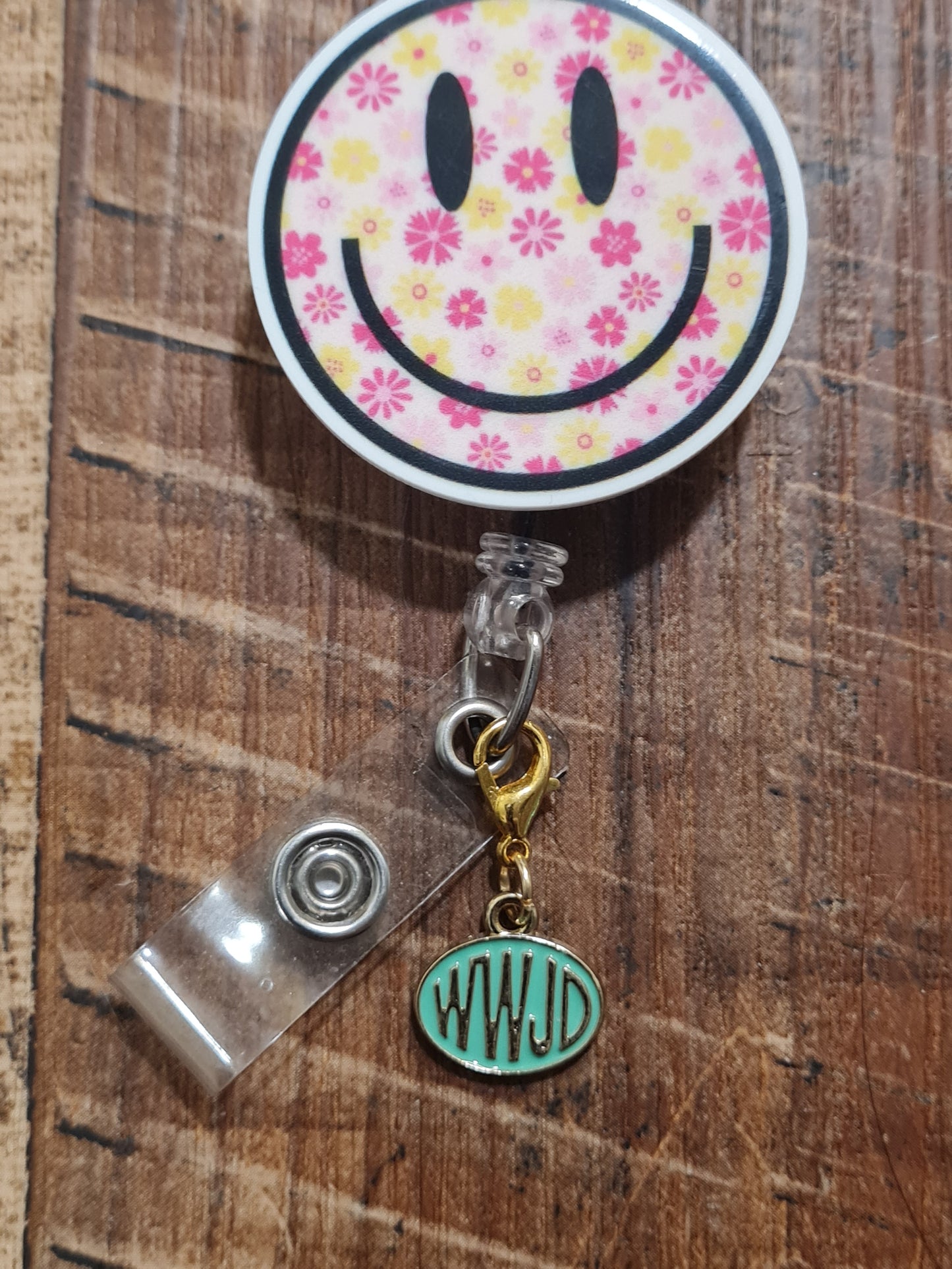 WWJD Badge Charm ~ ID Badge Reel Charm ~ Custom Made Charms ~ Badge Buddy ~ Badge Accessories ~ What Would Jesus Do Charm ~ WWJD Charm