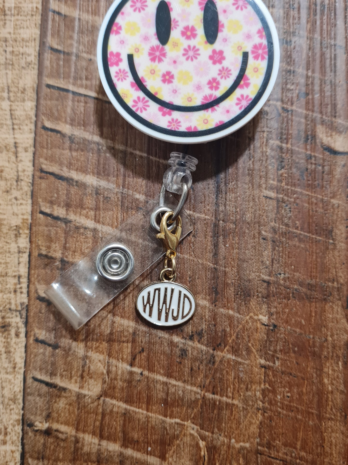 WWJD Badge Charm ~ ID Badge Reel Charm ~ Custom Made Charms ~ Badge Buddy ~ Badge Accessories ~ What Would Jesus Do Charm ~ WWJD Charm