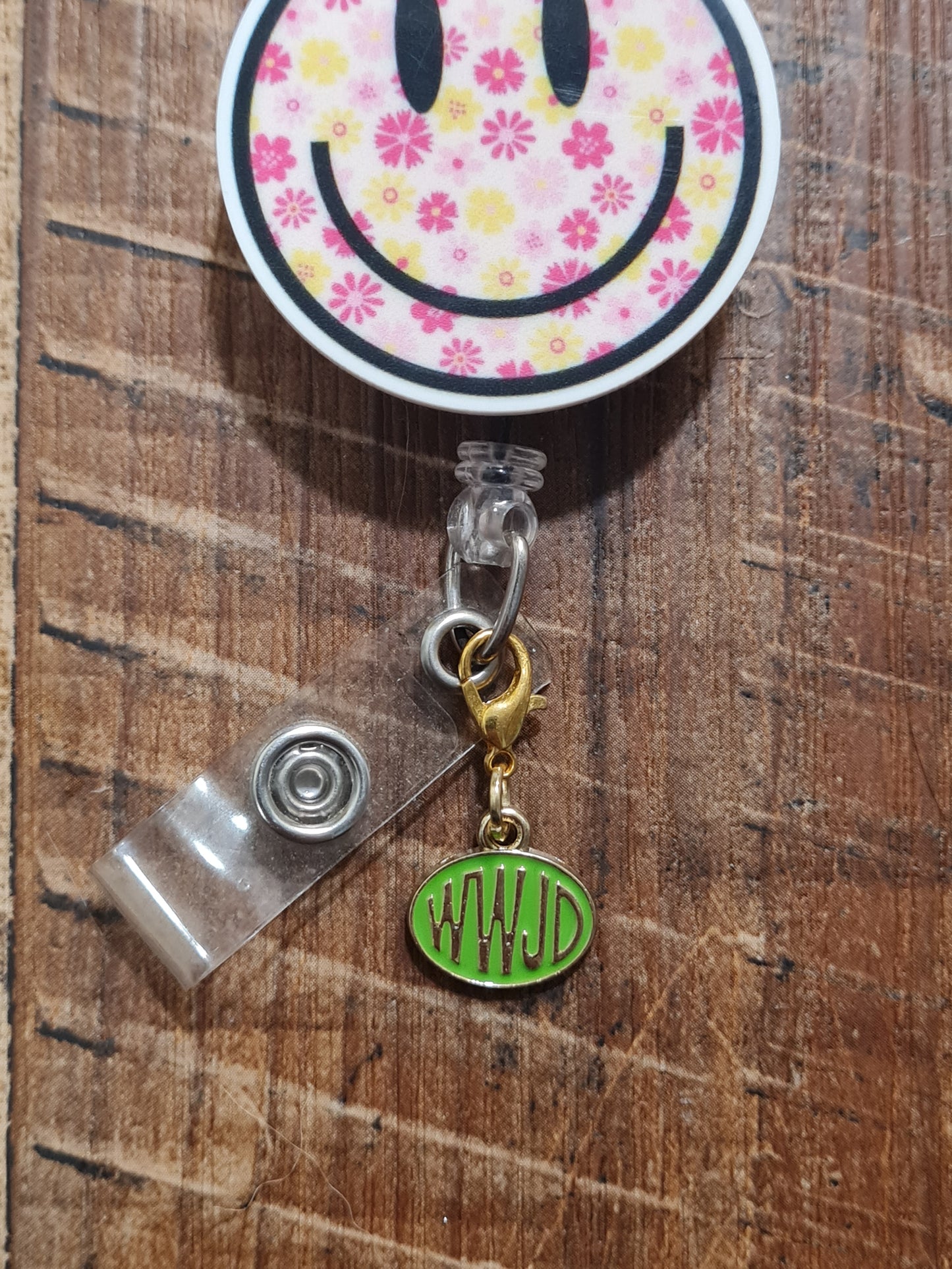 WWJD Badge Charm ~ ID Badge Reel Charm ~ Custom Made Charms ~ Badge Buddy ~ Badge Accessories ~ What Would Jesus Do Charm ~ WWJD Charm