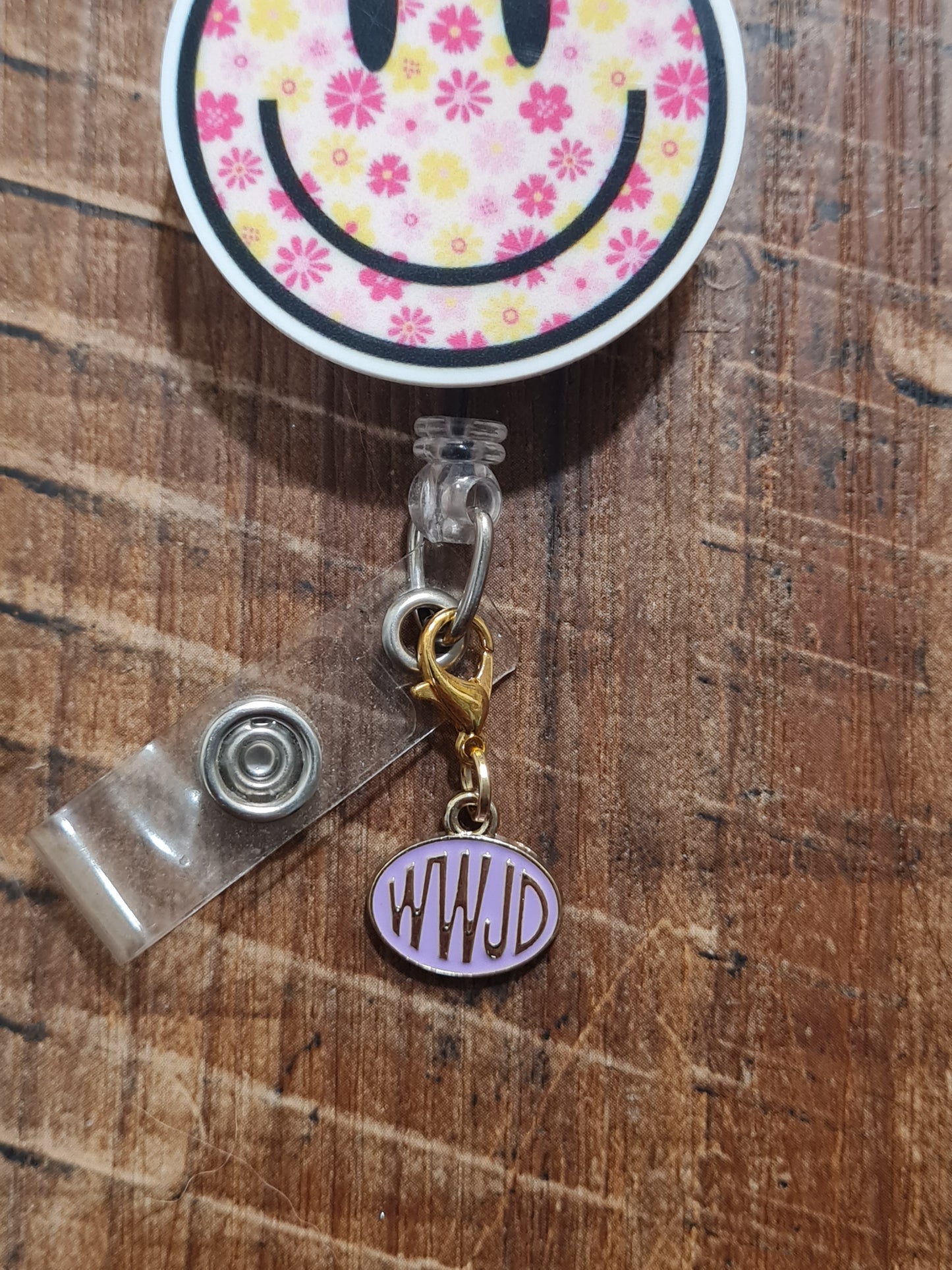 WWJD Badge Charm ~ ID Badge Reel Charm ~ Custom Made Charms ~ Badge Buddy ~ Badge Accessories ~ What Would Jesus Do Charm ~ WWJD Charm