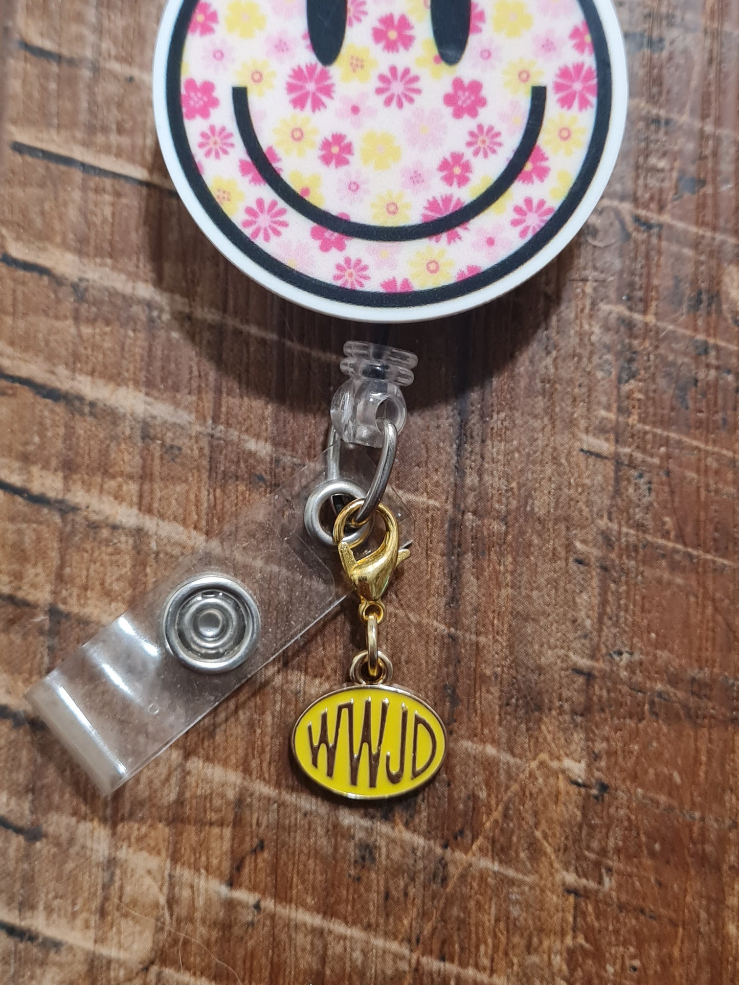 WWJD Badge Charm ~ ID Badge Reel Charm ~ Custom Made Charms ~ Badge Buddy ~ Badge Accessories ~ What Would Jesus Do Charm ~ WWJD Charm