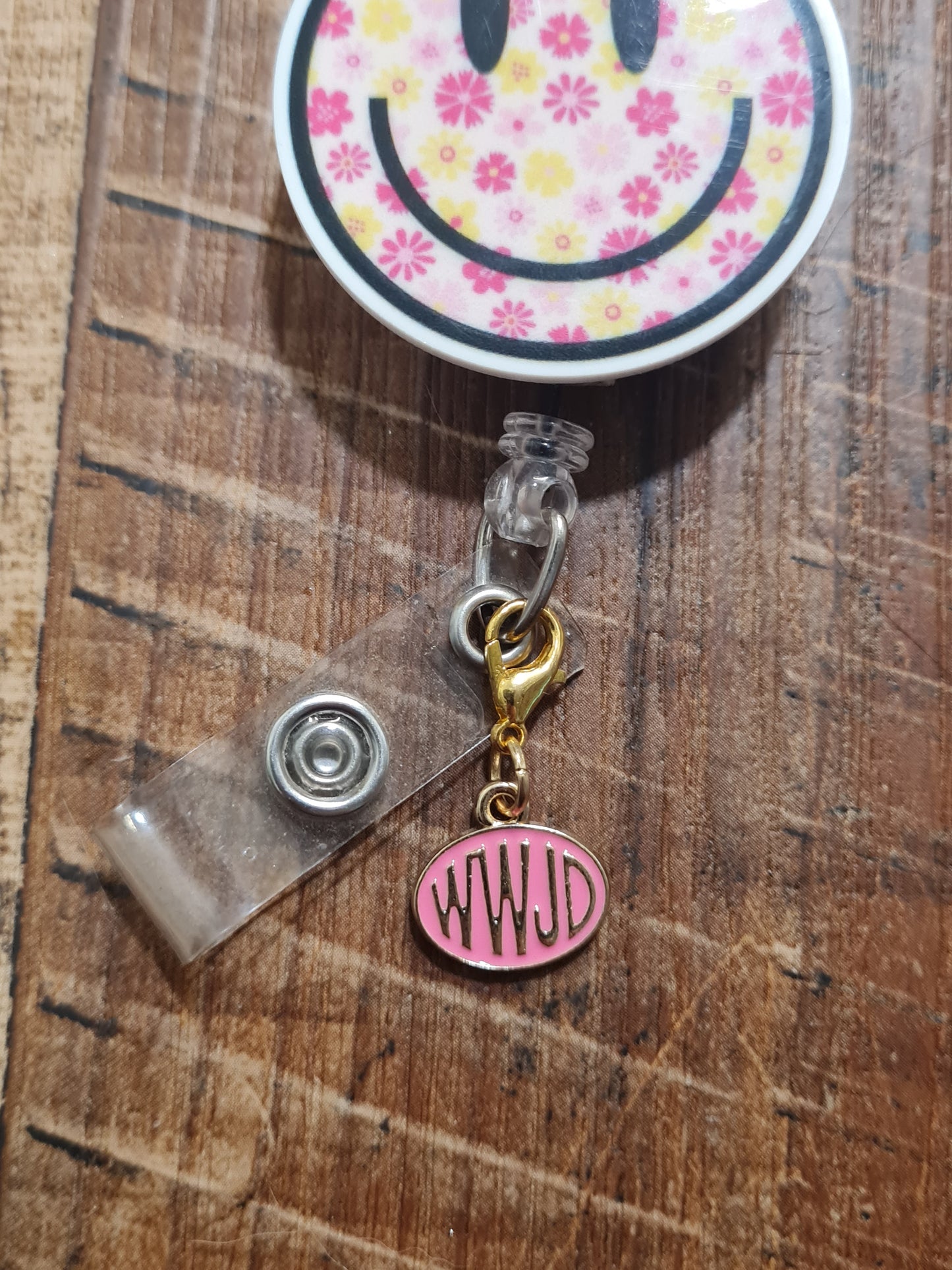 WWJD Badge Charm ~ ID Badge Reel Charm ~ Custom Made Charms ~ Badge Buddy ~ Badge Accessories ~ What Would Jesus Do Charm ~ WWJD Charm