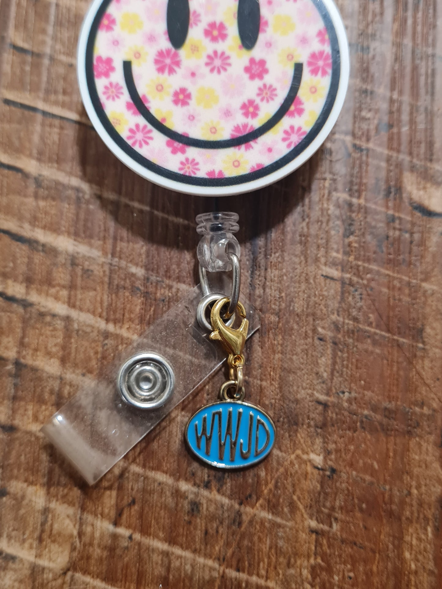 WWJD Badge Charm ~ ID Badge Reel Charm ~ Custom Made Charms ~ Badge Buddy ~ Badge Accessories ~ What Would Jesus Do Charm ~ WWJD Charm