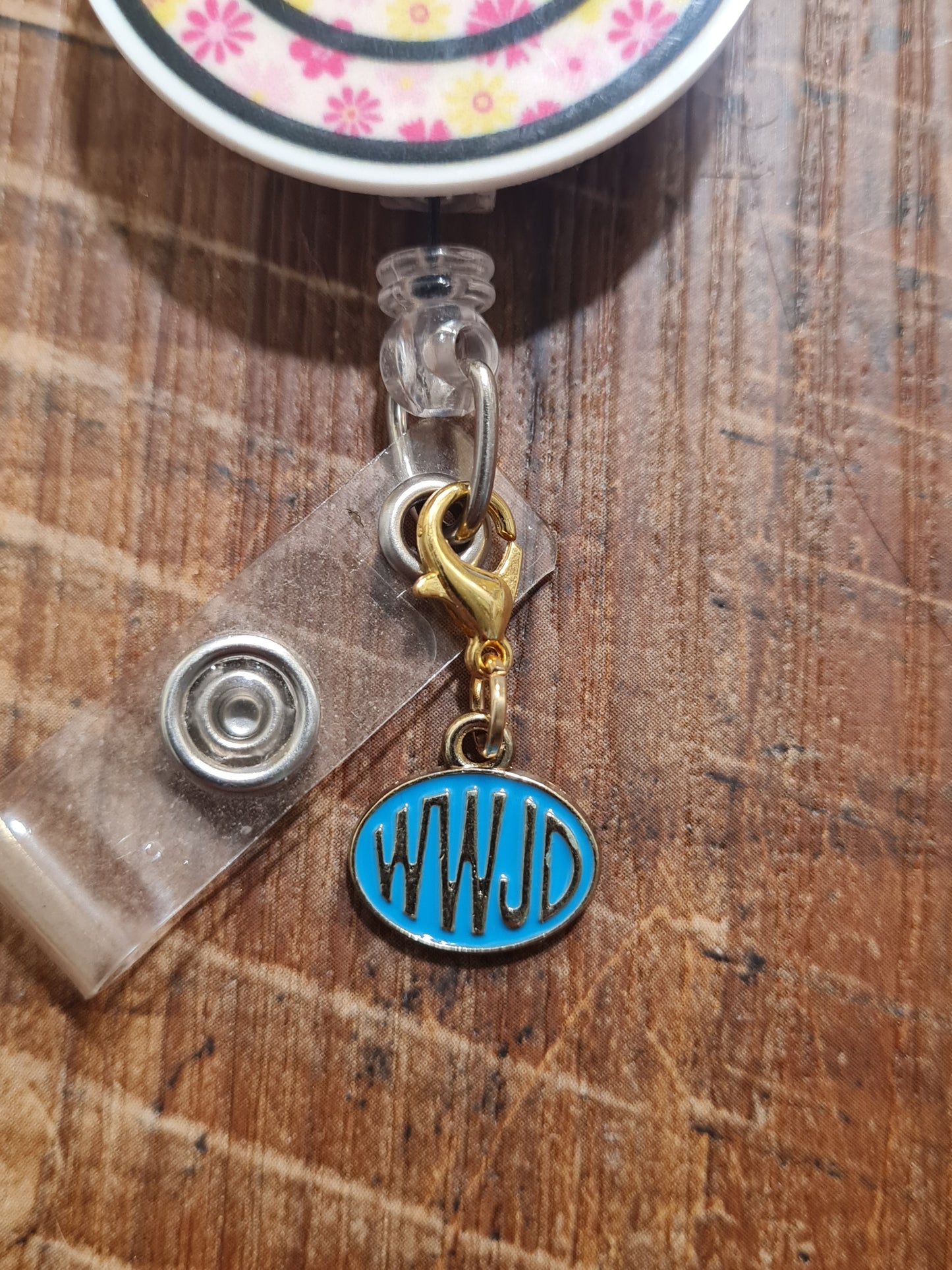 WWJD Badge Charm ~ ID Badge Reel Charm ~ Custom Made Charms ~ Badge Buddy ~ Badge Accessories ~ What Would Jesus Do Charm ~ WWJD Charm