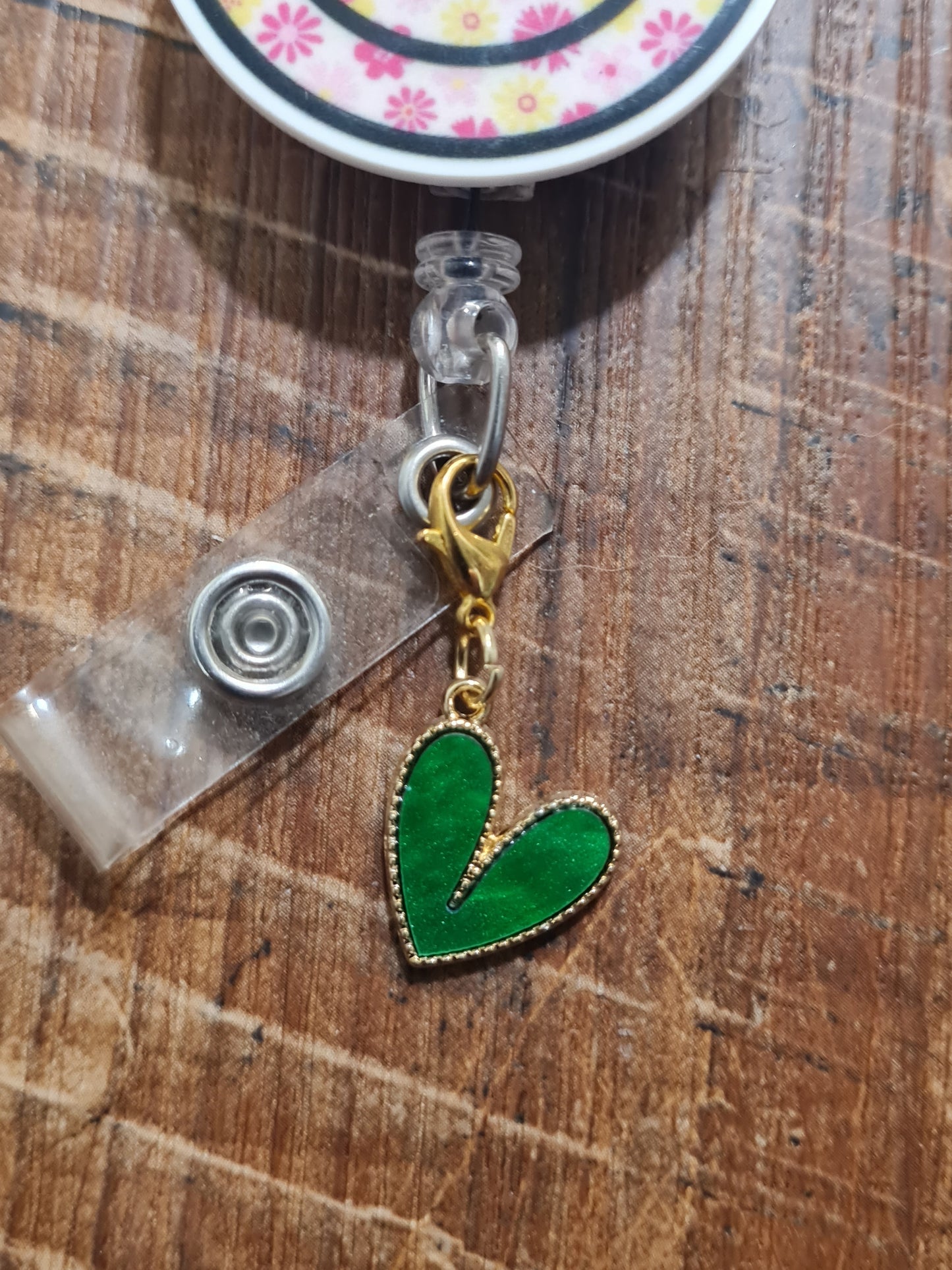 Glitter Heart ~ ID Badge Reel Charm ~ Custom Made Charms ~ Badge Buddy ~ Badge Accessories ~ Red Glitter Heart ~ Badge Charm ~ Funky Retro Heart ID Badge Reel Charm - Colorful Groovy Lanyard Flair for Pediatric Nurses and Art Teachers