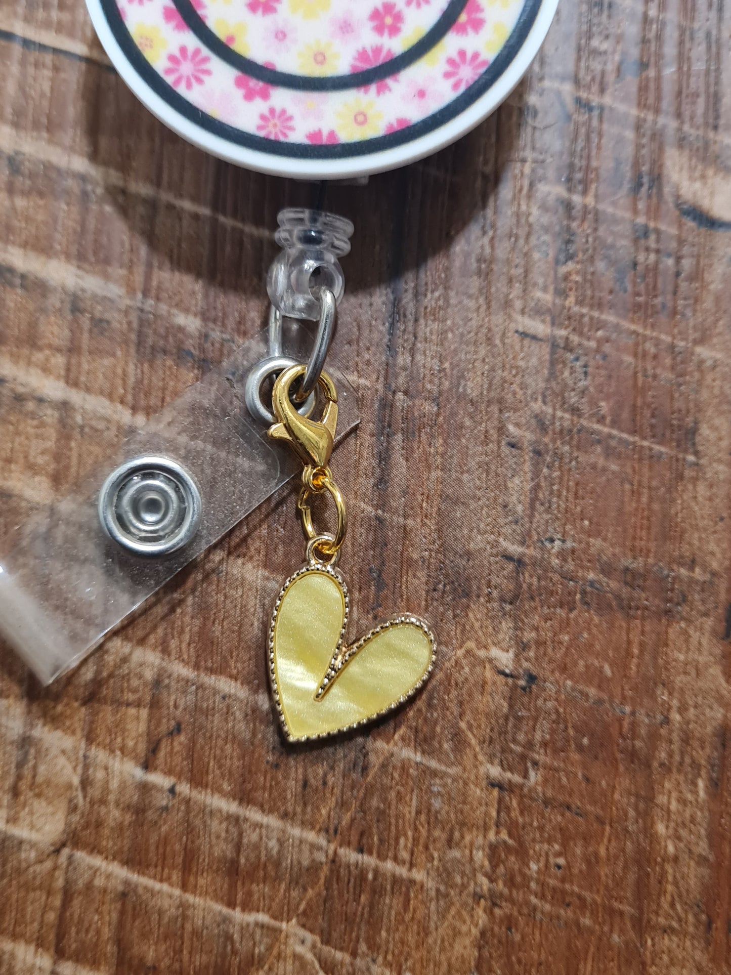 Glitter Heart ~ ID Badge Reel Charm ~ Custom Made Charms ~ Badge Buddy ~ Badge Accessories ~ Red Glitter Heart ~ Badge Charm ~ Funky Retro Heart ID Badge Reel Charm - Colorful Groovy Lanyard Flair for Pediatric Nurses and Art Teachers