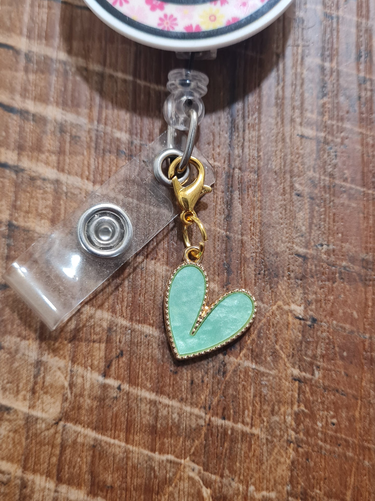 Glitter Heart ~ ID Badge Reel Charm ~ Custom Made Charms ~ Badge Buddy ~ Badge Accessories ~ Red Glitter Heart ~ Badge Charm ~ Funky Retro Heart ID Badge Reel Charm - Colorful Groovy Lanyard Flair for Pediatric Nurses and Art Teachers