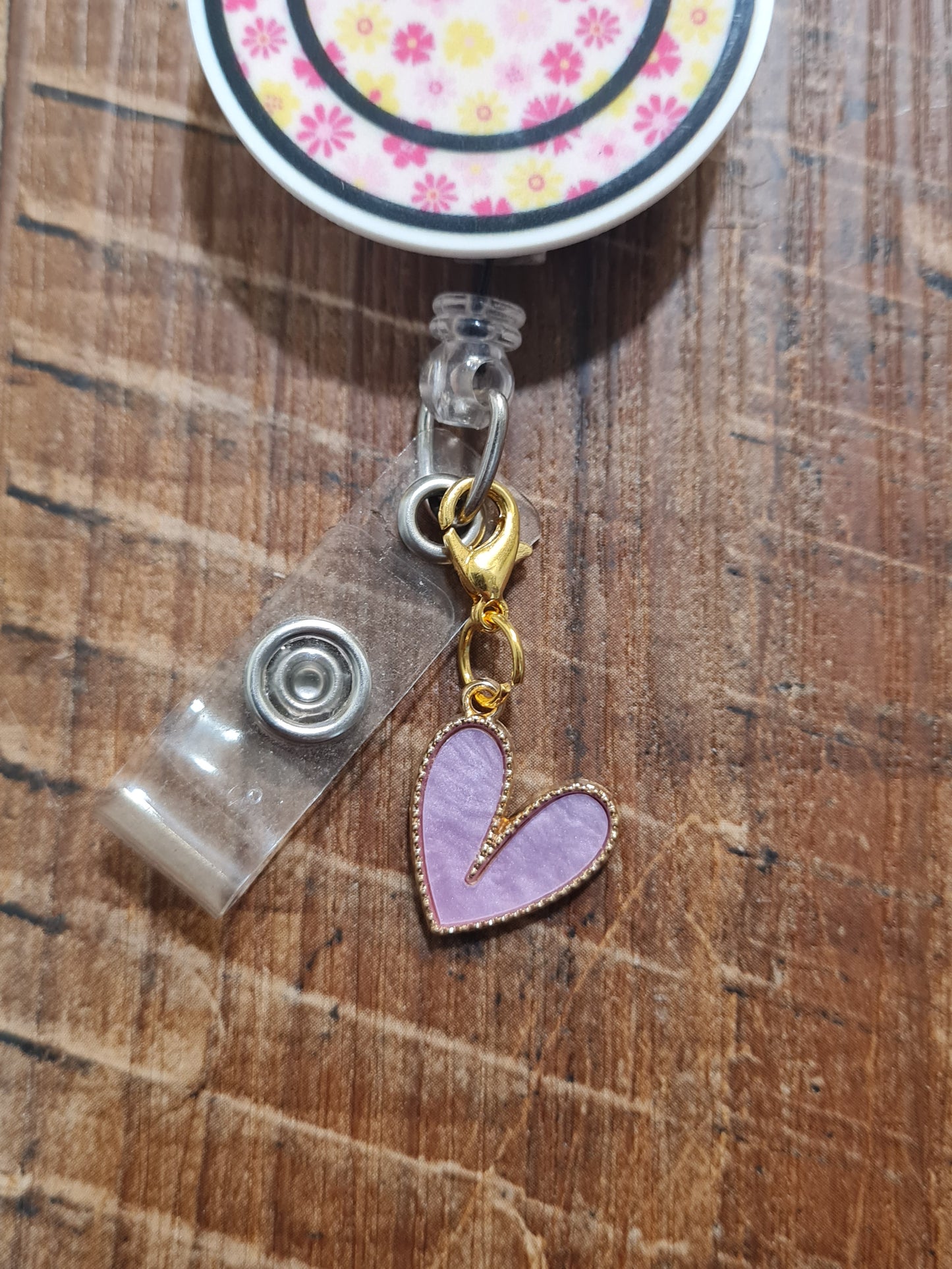 Glitter Heart ~ ID Badge Reel Charm ~ Custom Made Charms ~ Badge Buddy ~ Badge Accessories ~ Red Glitter Heart ~ Badge Charm ~ Funky Retro Heart ID Badge Reel Charm - Colorful Groovy Lanyard Flair for Pediatric Nurses and Art Teachers