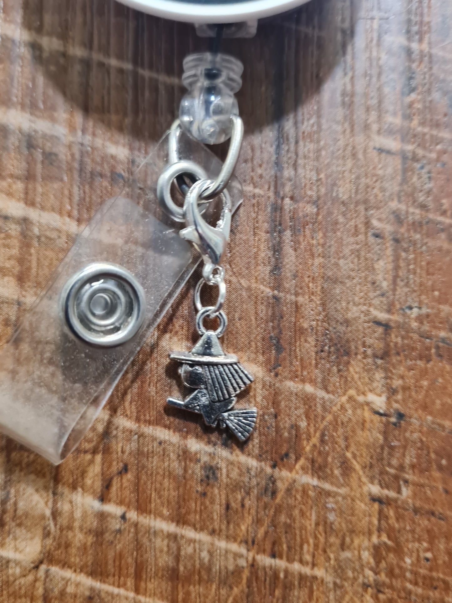 Witch ~ ID Badge Reel Charm ~ Custom Made Charms ~ Badge Buddy ~ Badge Accessories ~ Trick or Treat ~ Halloween ~ ID Badge Charm ~ Witch ID Badge Reel Charm - Spooky Gothic Lanyard Flair for Halloween Nurses, Teachers, and Doctors