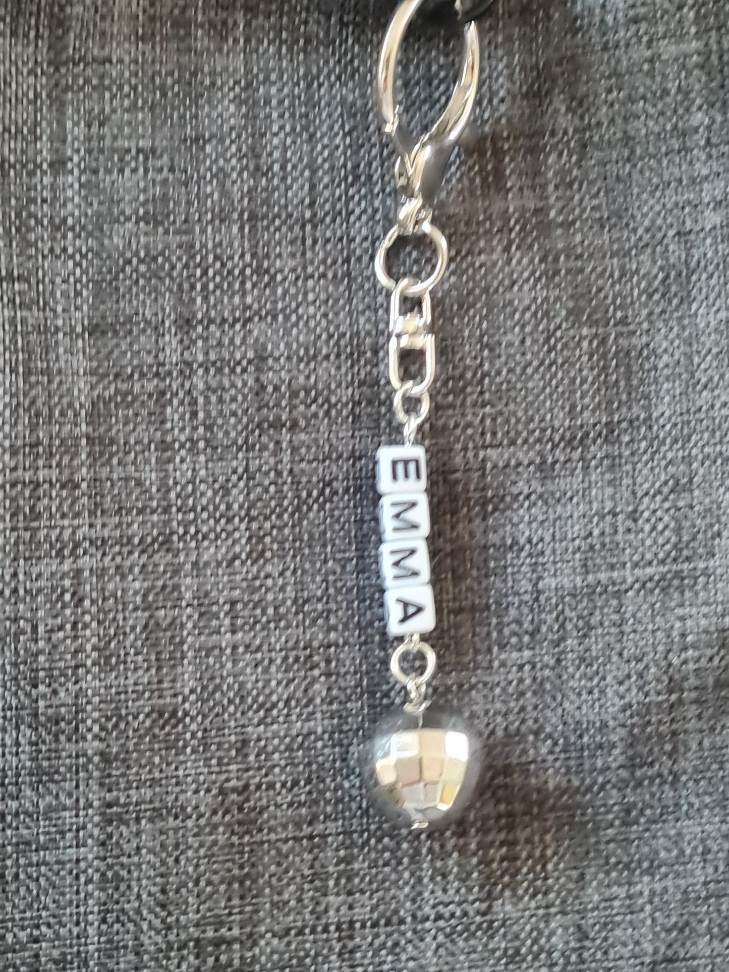 Disco Ball Custom Name Bag Charm - Personalized Keychain for School Backpacks and Handbags - Trendy Bag Accessory