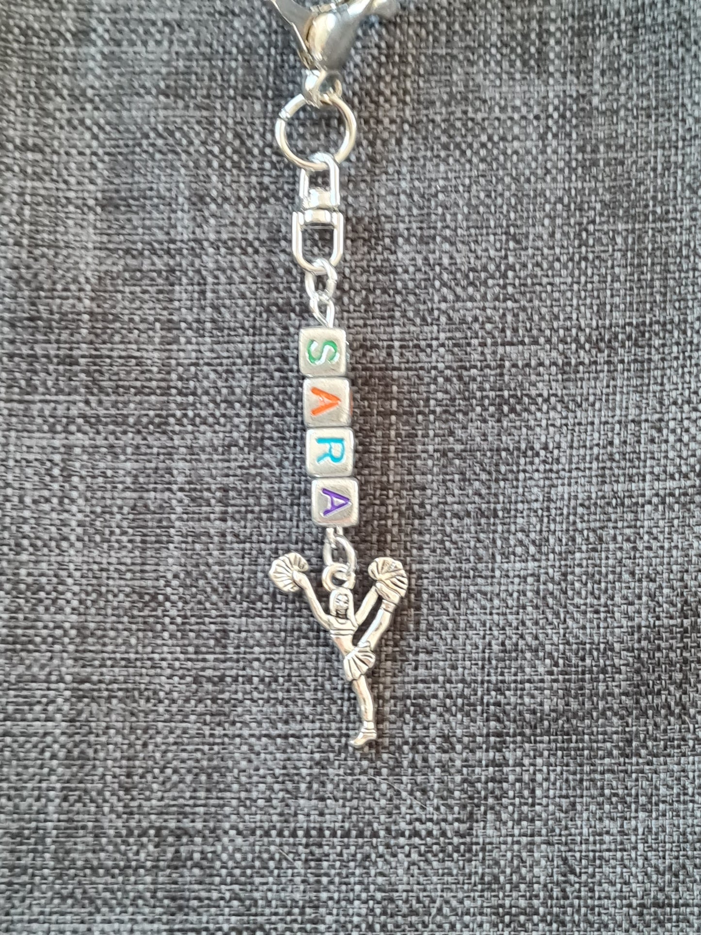 Personalized Cheer Bag Charm - Custom Name Keychain for Cheerleaders, Dance Bags, and Backpacks