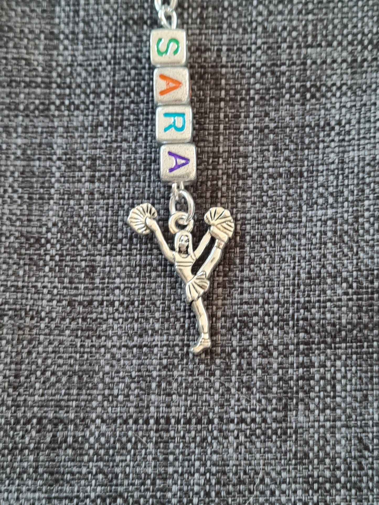 Personalized Cheer Bag Charm - Custom Name Keychain for Cheerleaders, Dance Bags, and Backpacks