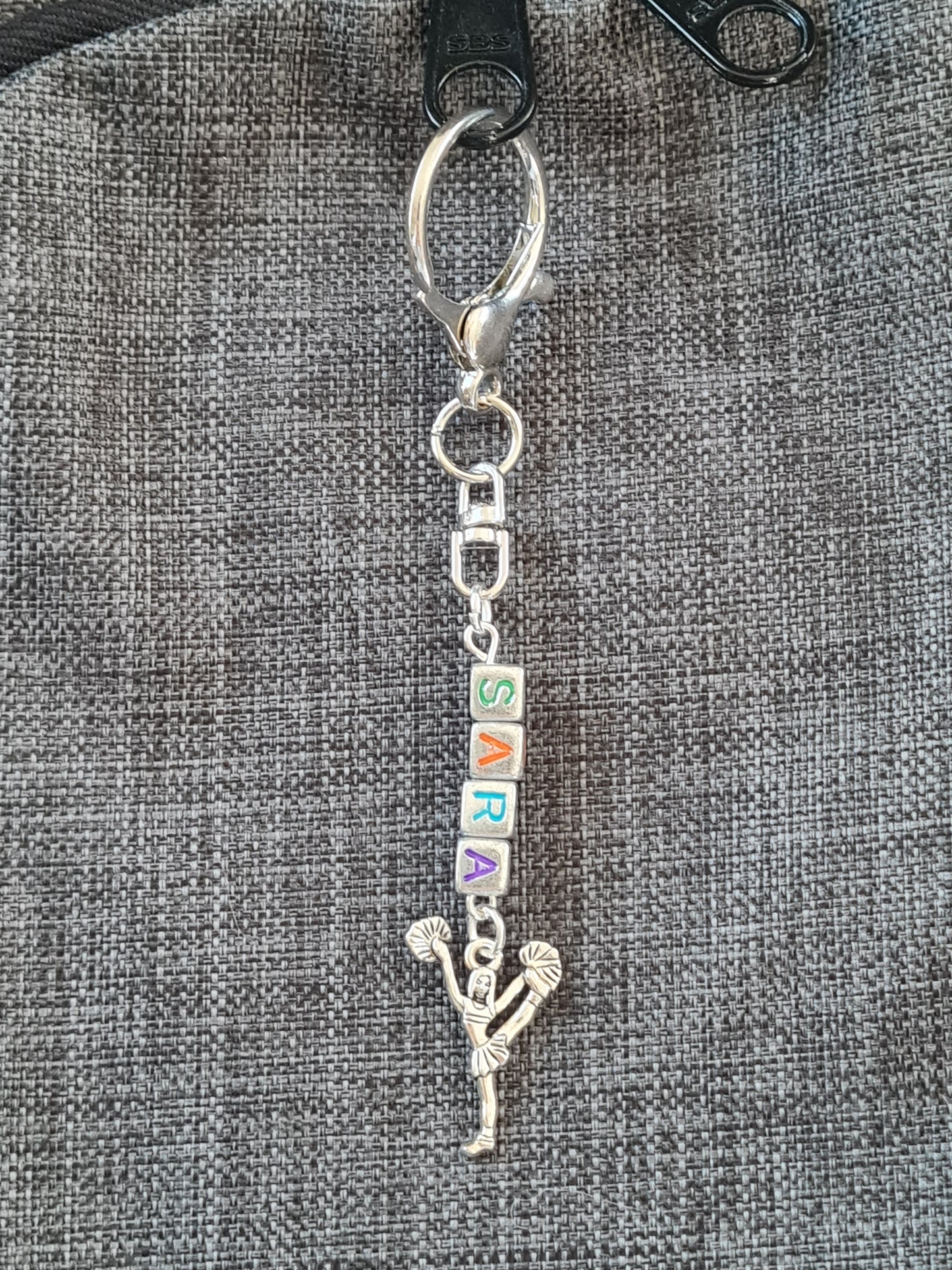 Personalized Cheer Bag Charm - Custom Name Keychain for Cheerleaders, Dance Bags, and Backpacks