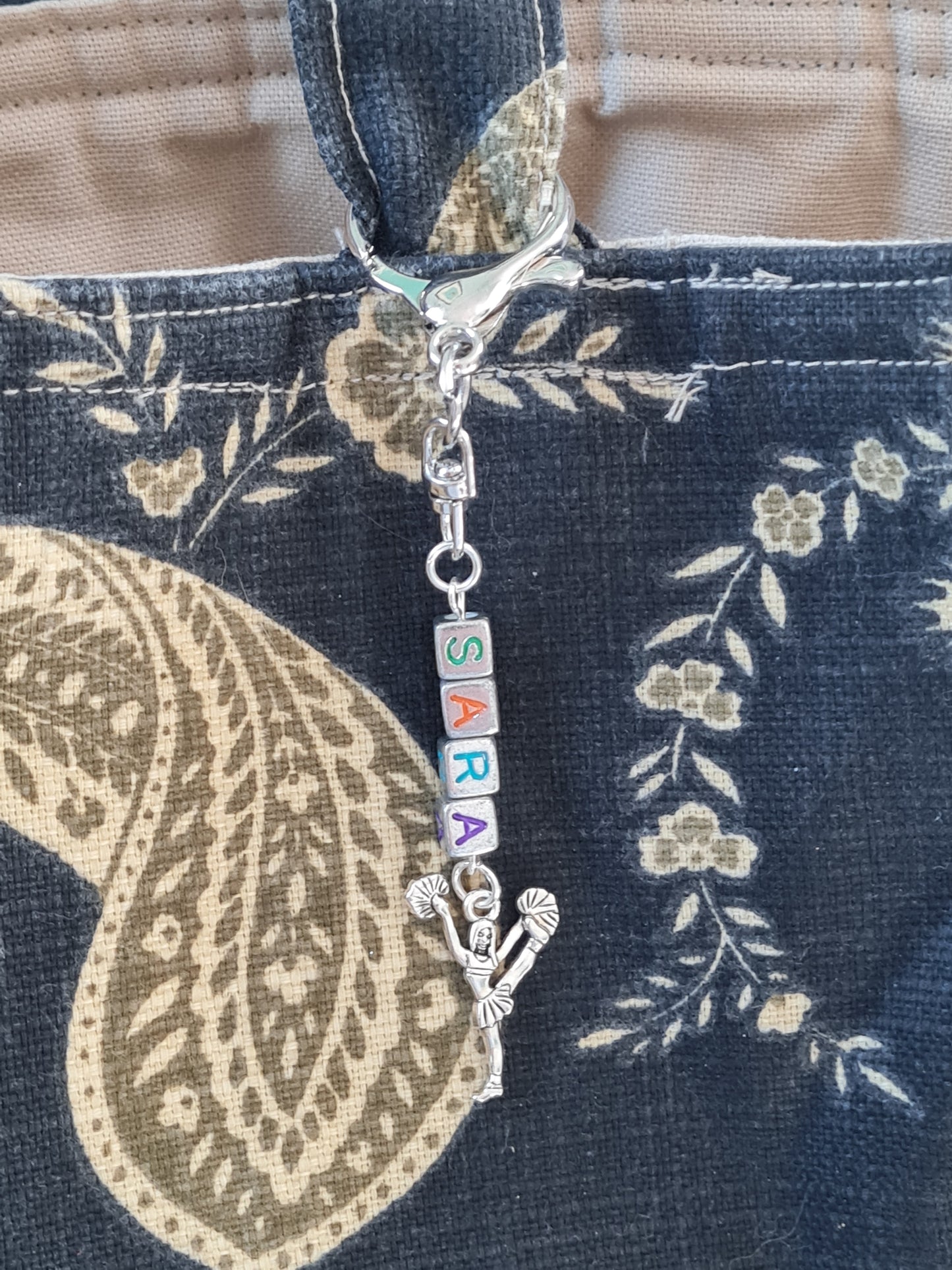 Personalized Cheer Bag Charm - Custom Name Keychain for Cheerleaders, Dance Bags, and Backpacks