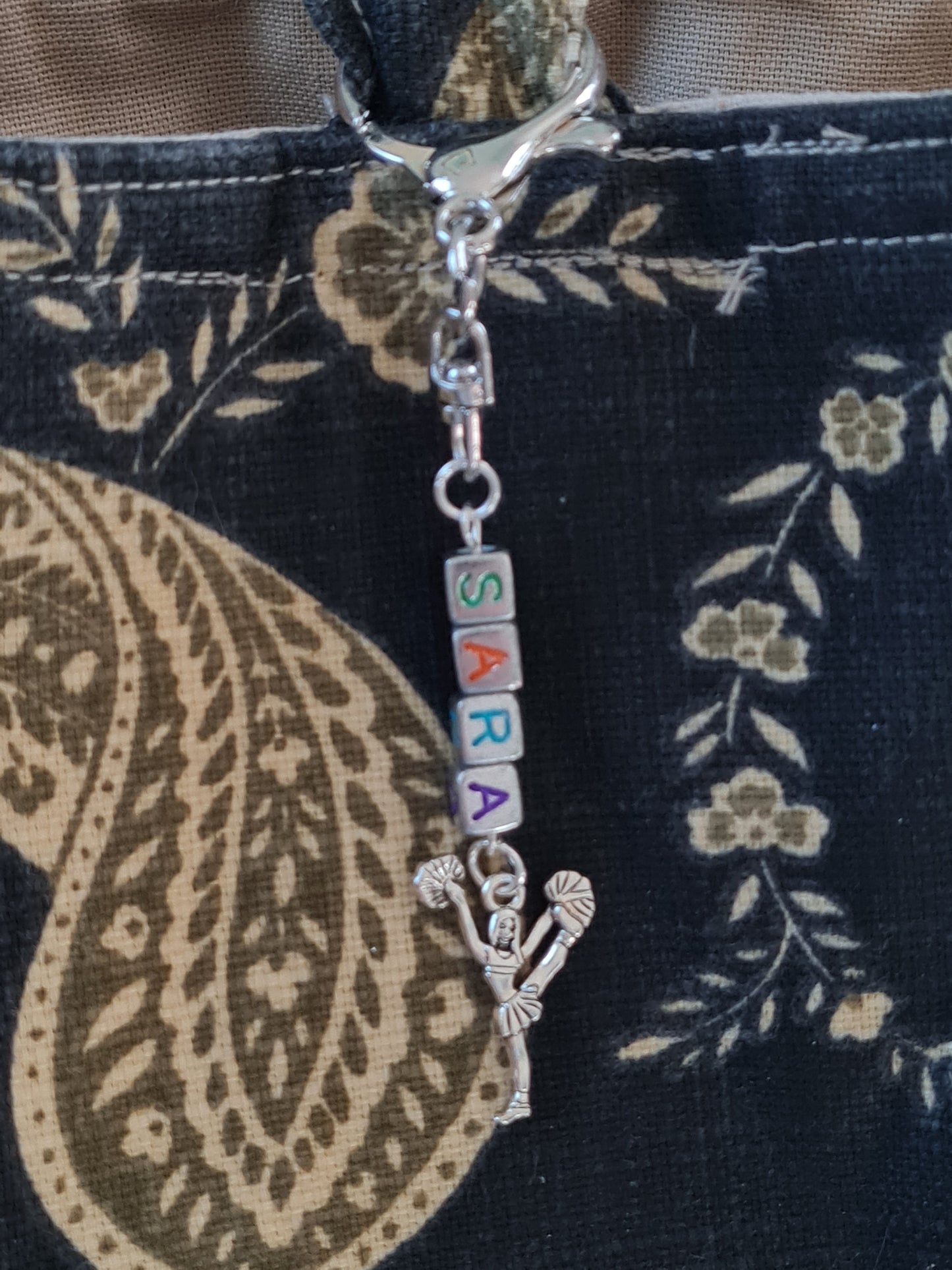 Personalized Cheer Bag Charm - Custom Name Keychain for Cheerleaders, Dance Bags, and Backpacks