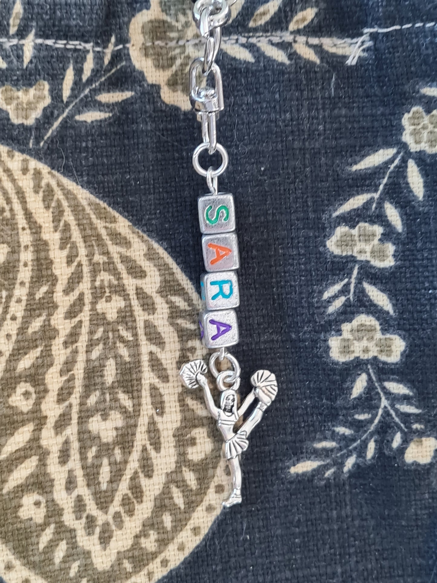 Personalized Cheer Bag Charm - Custom Name Keychain for Cheerleaders, Dance Bags, and Backpacks