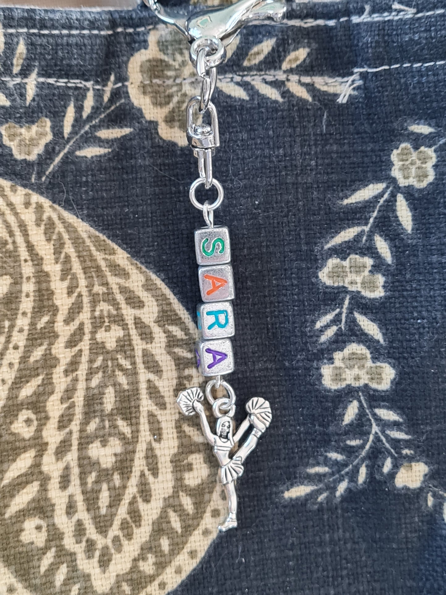 Personalized Cheer Bag Charm - Custom Name Keychain for Cheerleaders, Dance Bags, and Backpacks