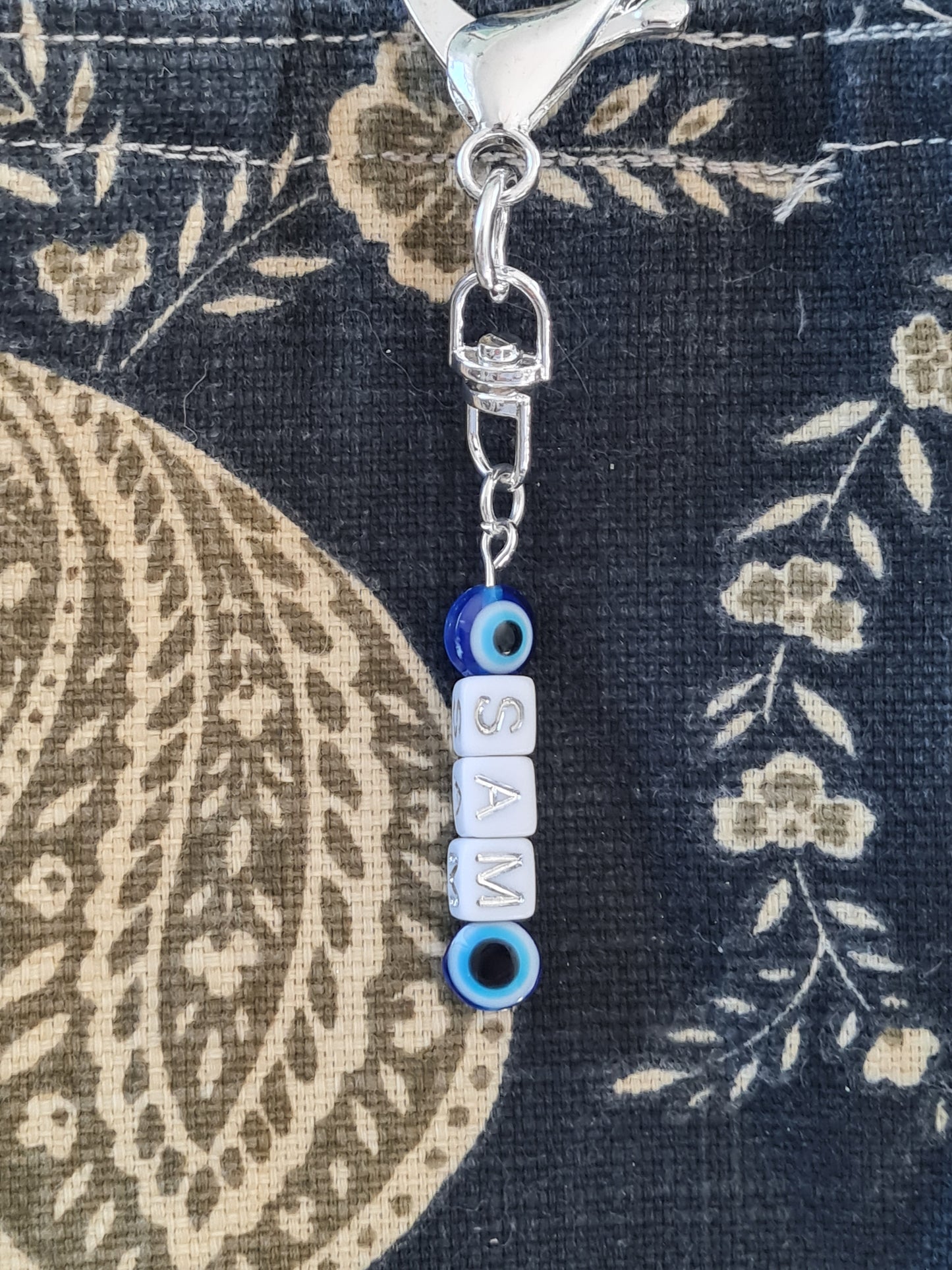 Evil Eye Custom Name Bag Charm - Personalized Keychain for School Backpacks and Handbags - Trendy Bag Accessory (Copy)
